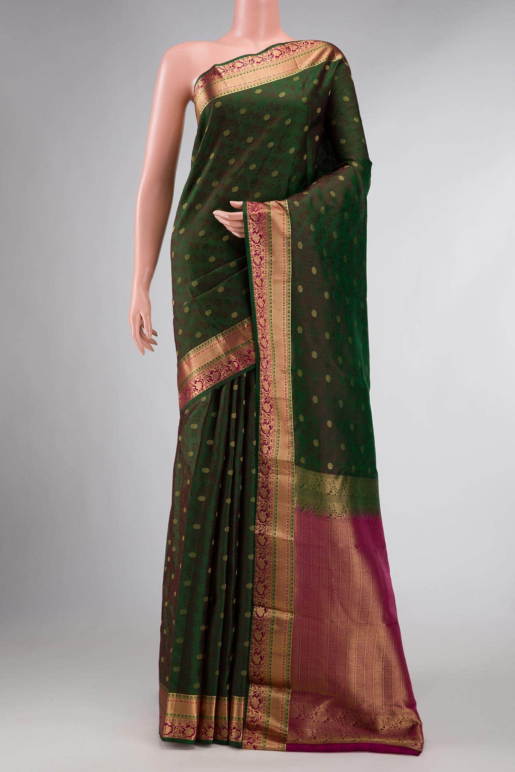 Green Dual Tone Kanchipuram Silk Saree