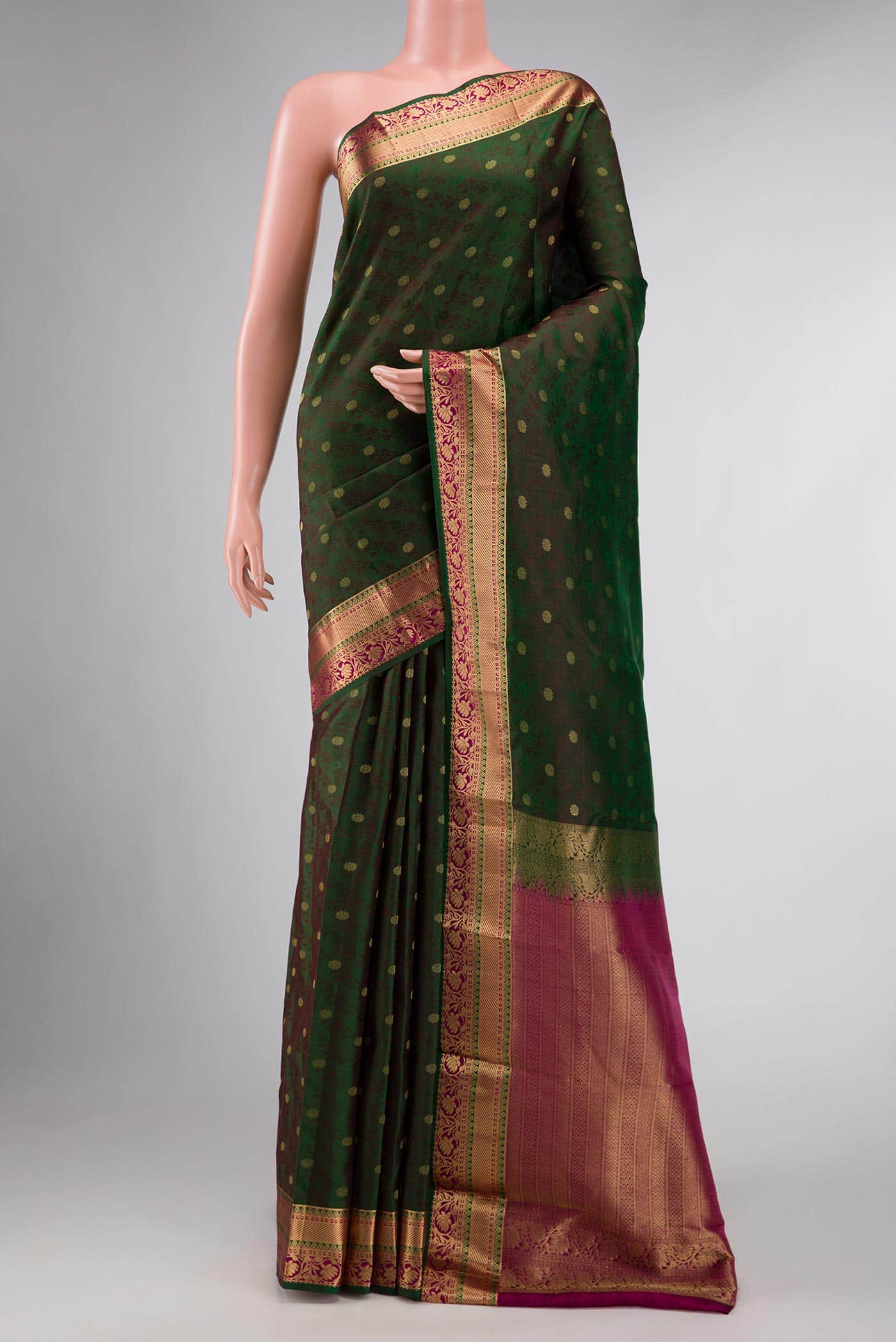Green Dual Tone Kanchipuram Silk Saree