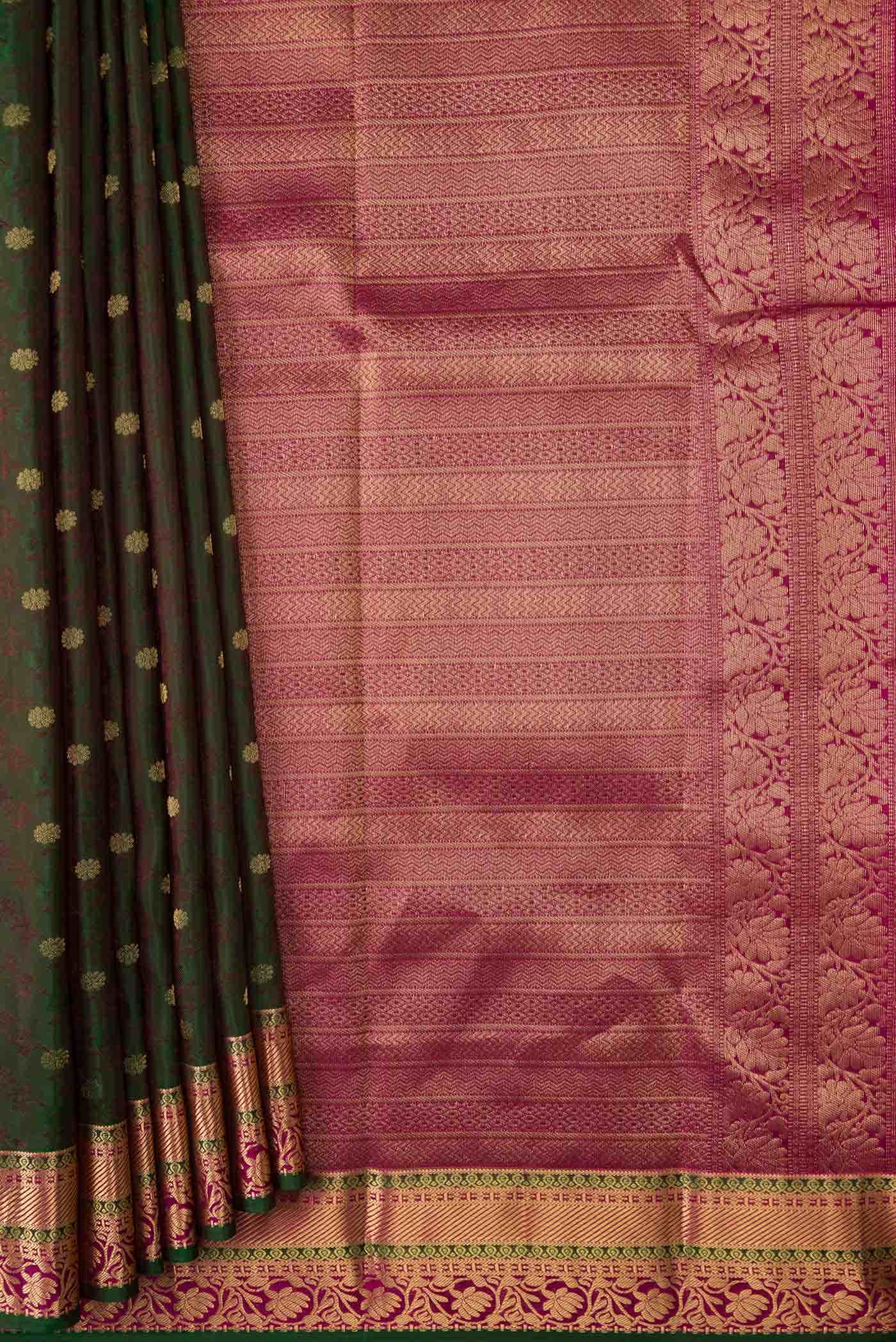 Green Dual Tone Kanchipuram Silk Saree