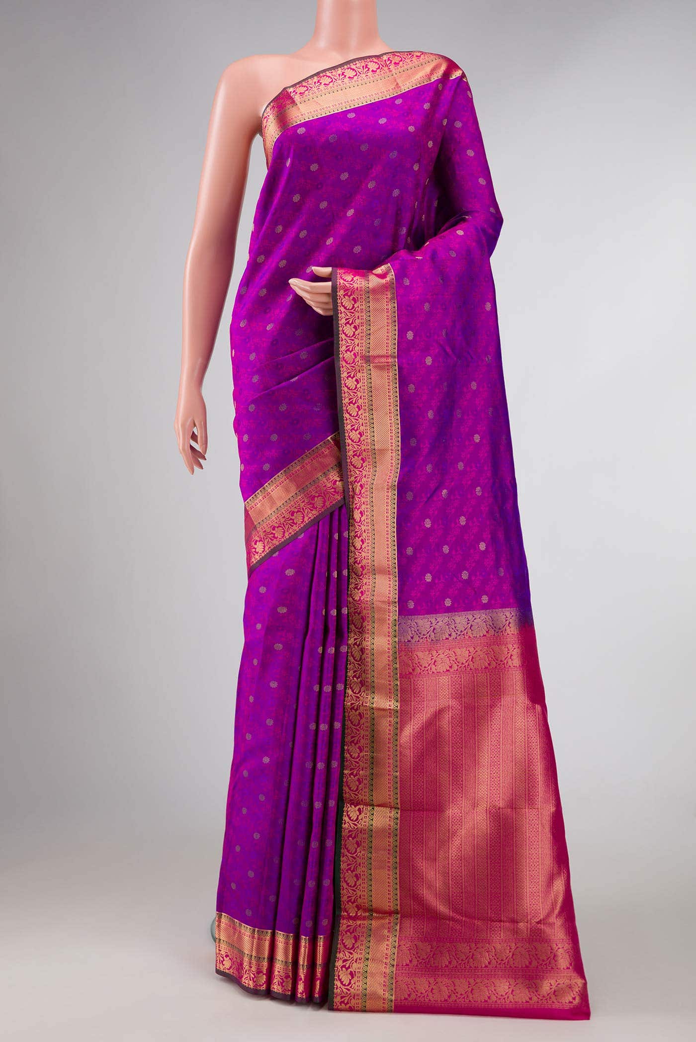 Purple Dual Tone Kanchipuram Silk Saree