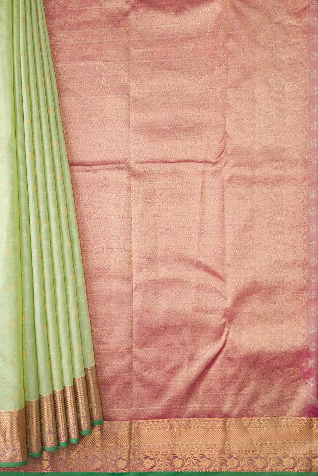 Pista Green Dual Tone Kanchipuram Silk Saree