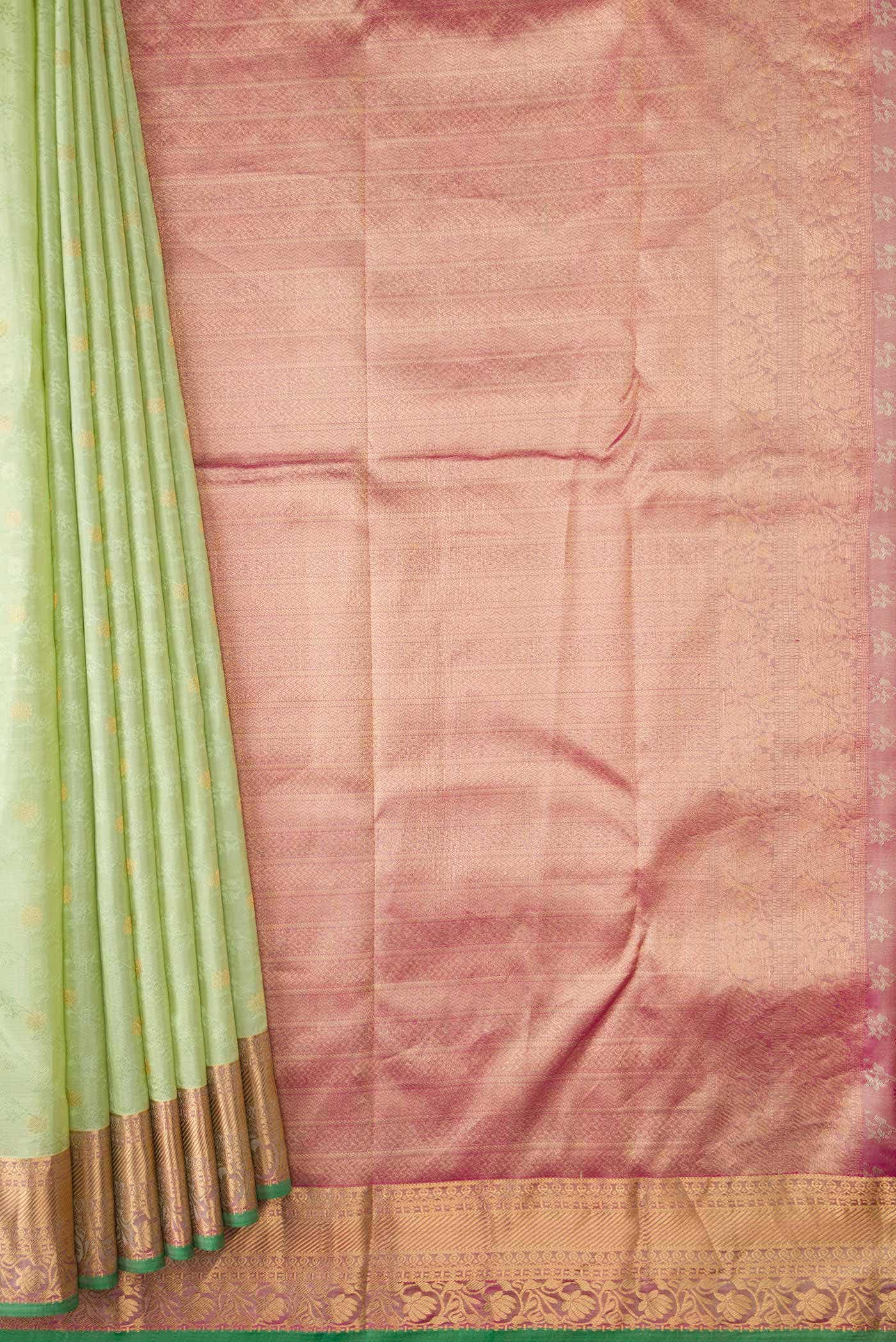 Pista Green Dual Tone Kanchipuram Silk Saree