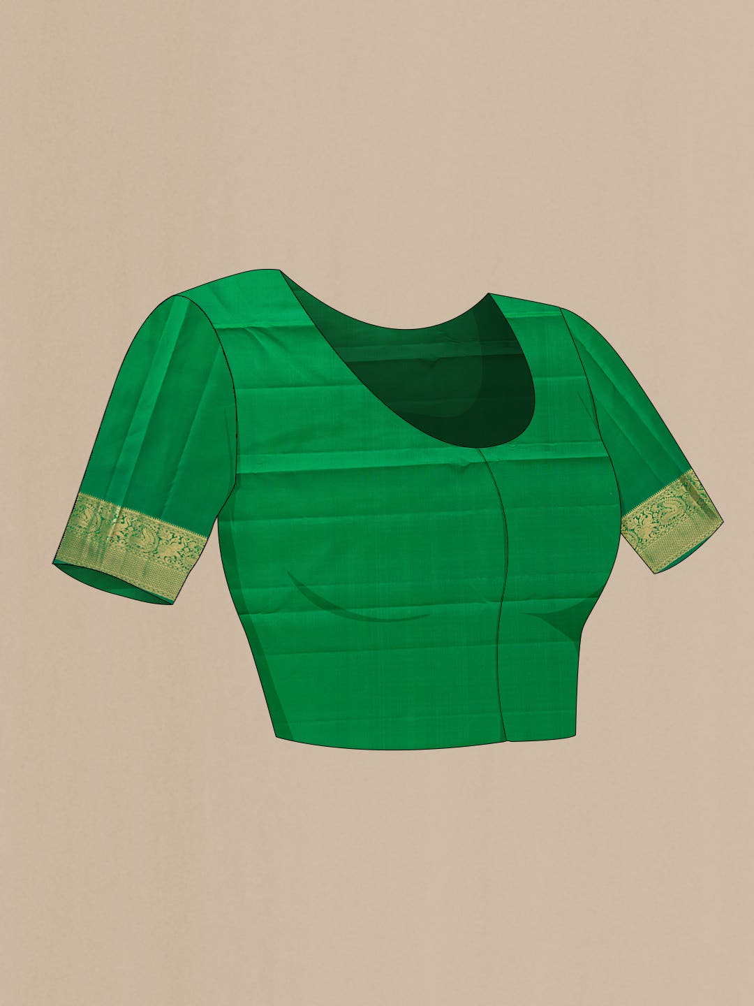 Parrot Green Dual Tone Kanchipuram Silk Saree