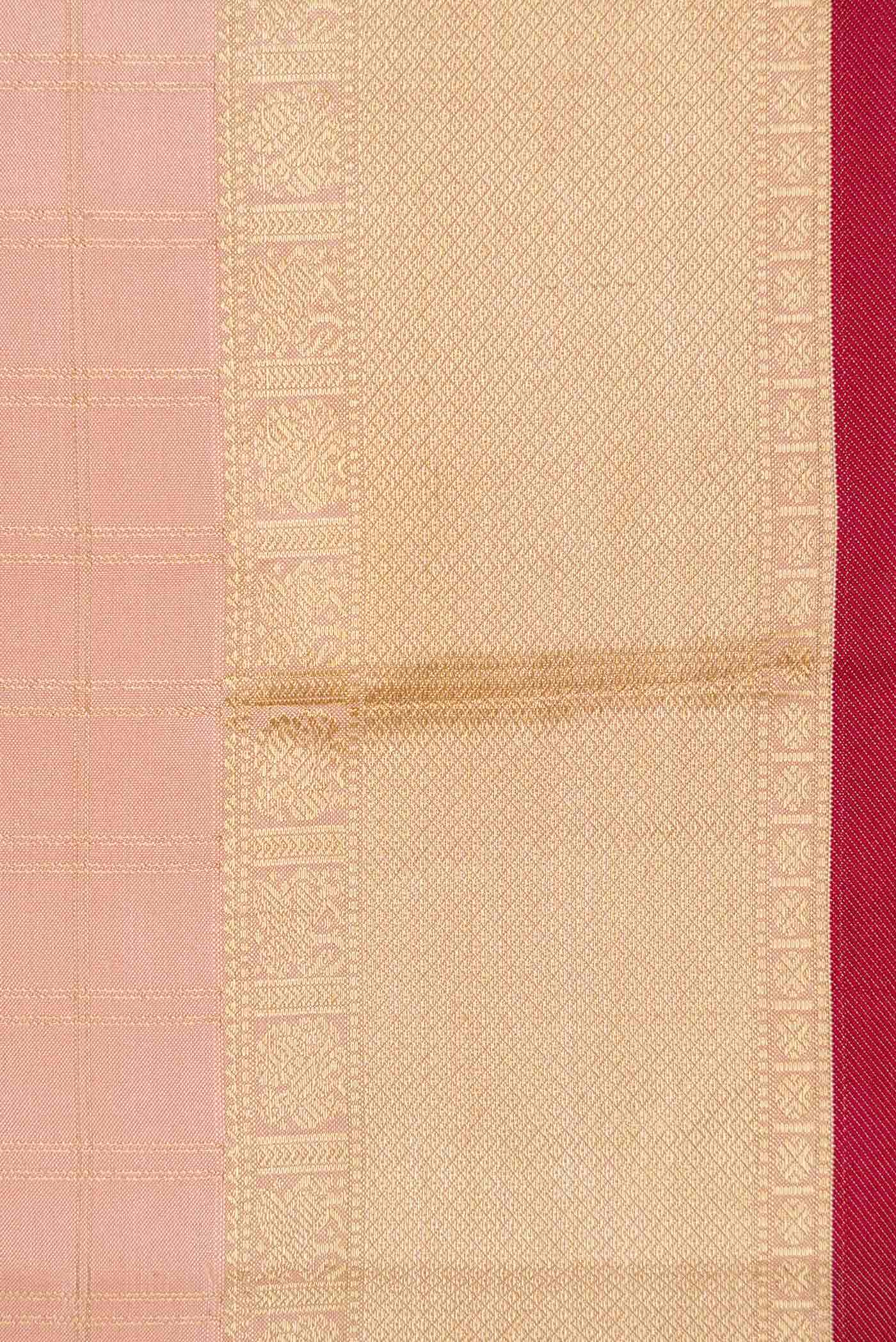 Golden Peach Dual Tone Kanchipuram Silk Saree