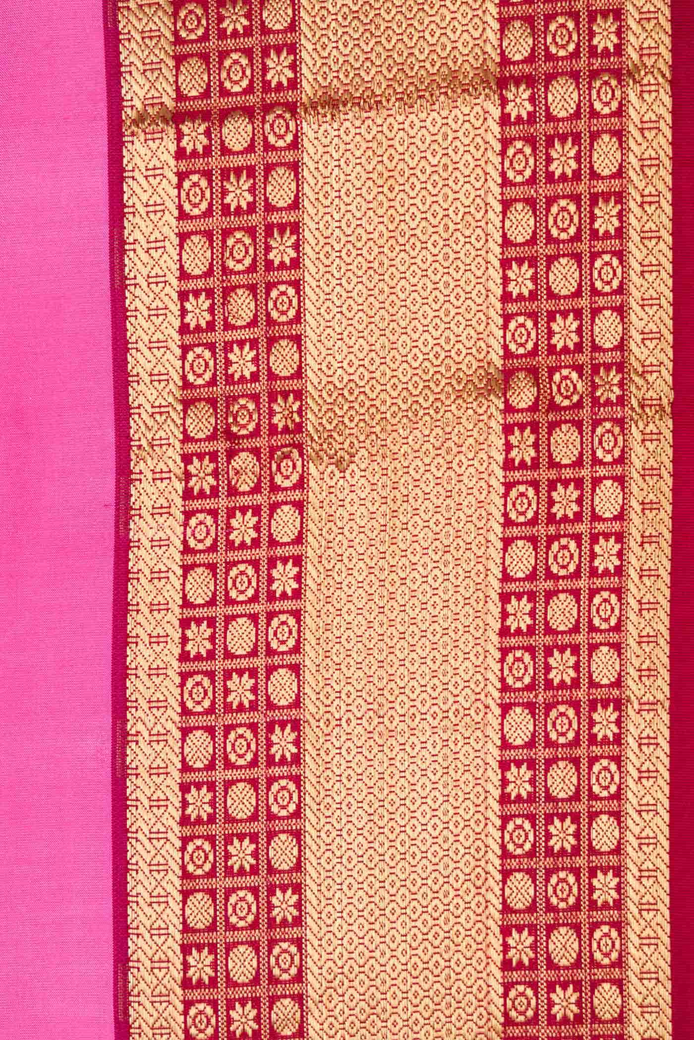 Pink Dual Tone Kanchipuram Silk Saree