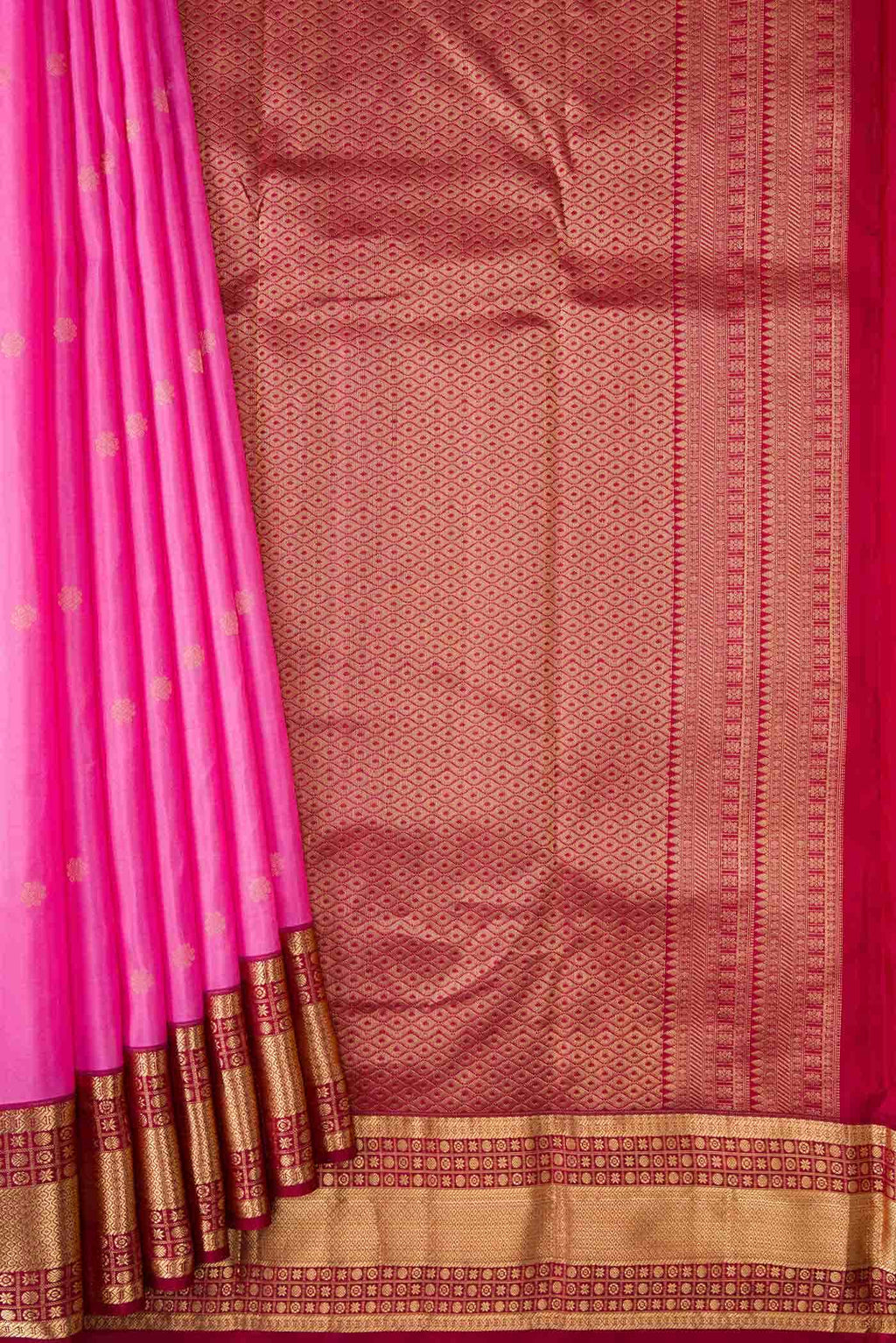 Pink Dual Tone Kanchipuram Silk Saree