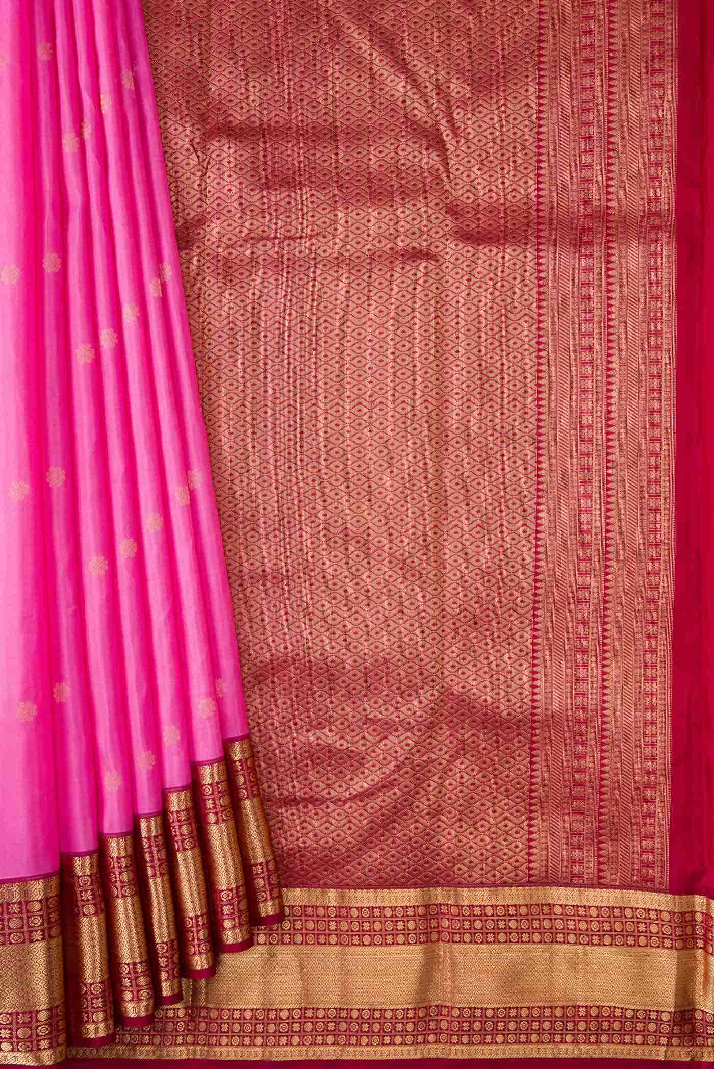 Pink Dual Tone Kanchipuram Silk Saree