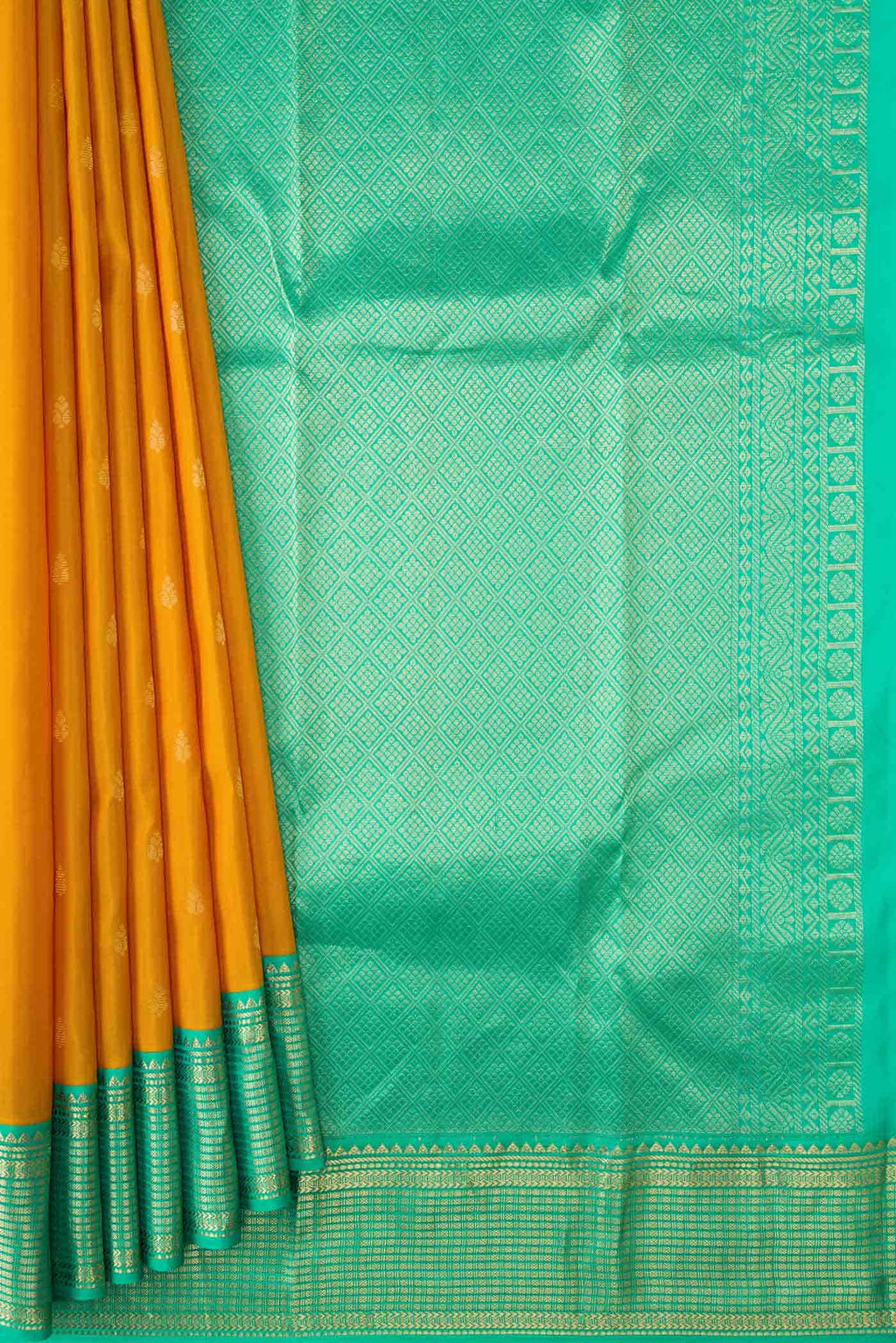 Mustard Dual Tone Kanchipuram Silk Saree