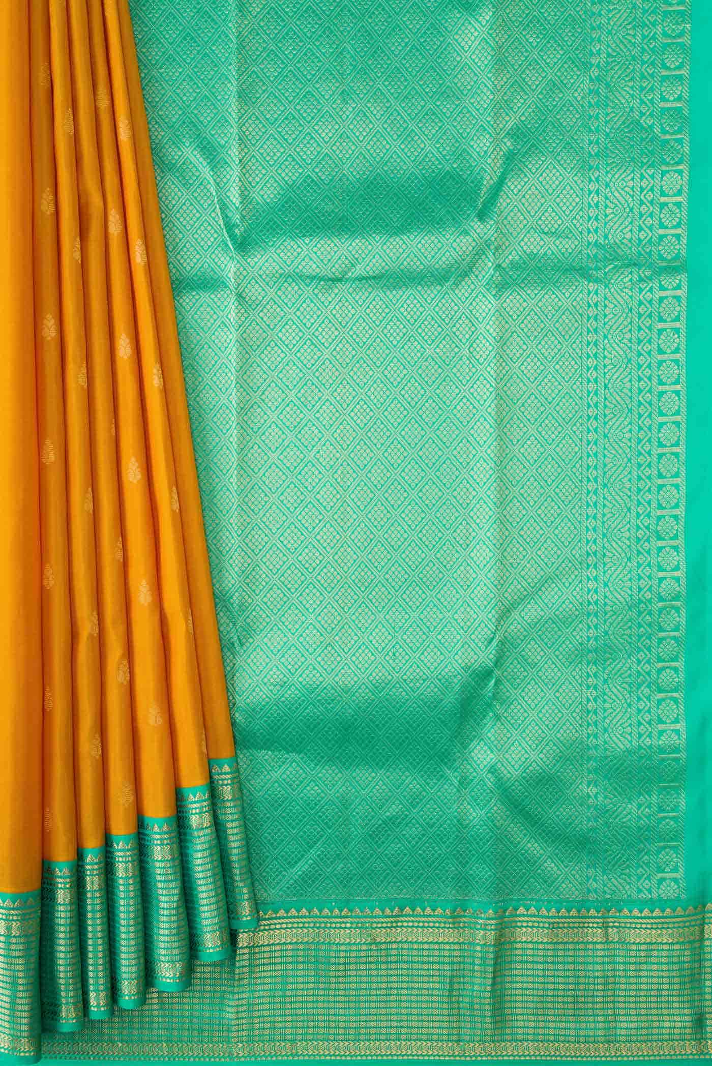 Mustard Dual Tone Kanchipuram Silk Saree