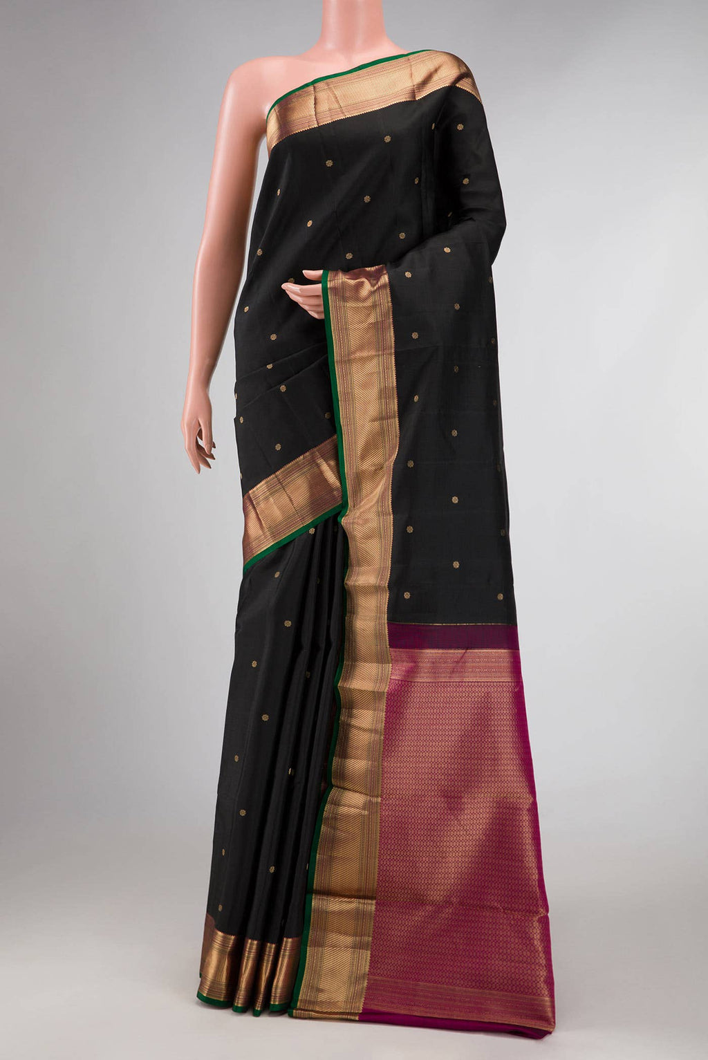 Black Kanchipuram Silk Saree
