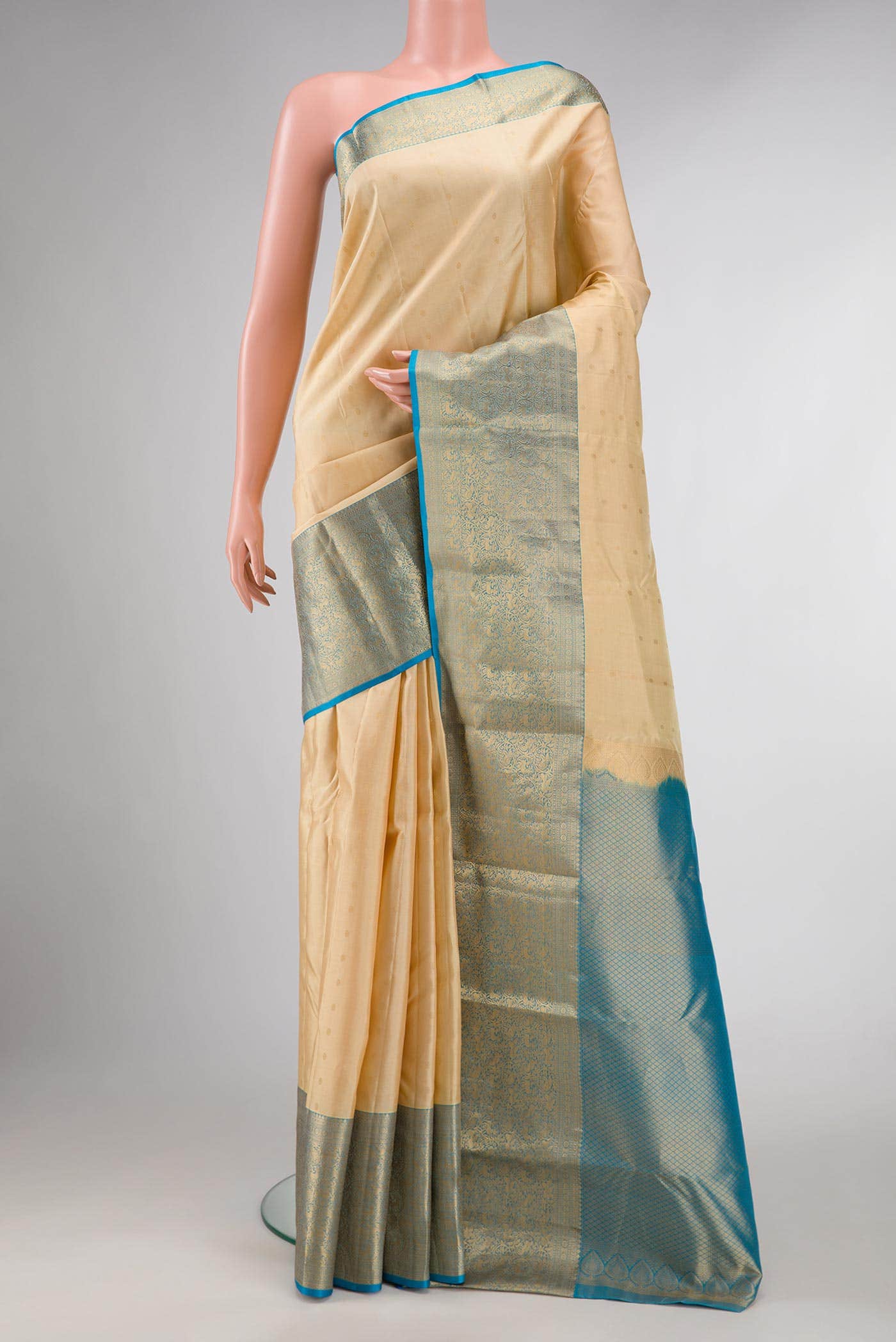 Sandal Dual Tone Kanchipuram Silk Saree