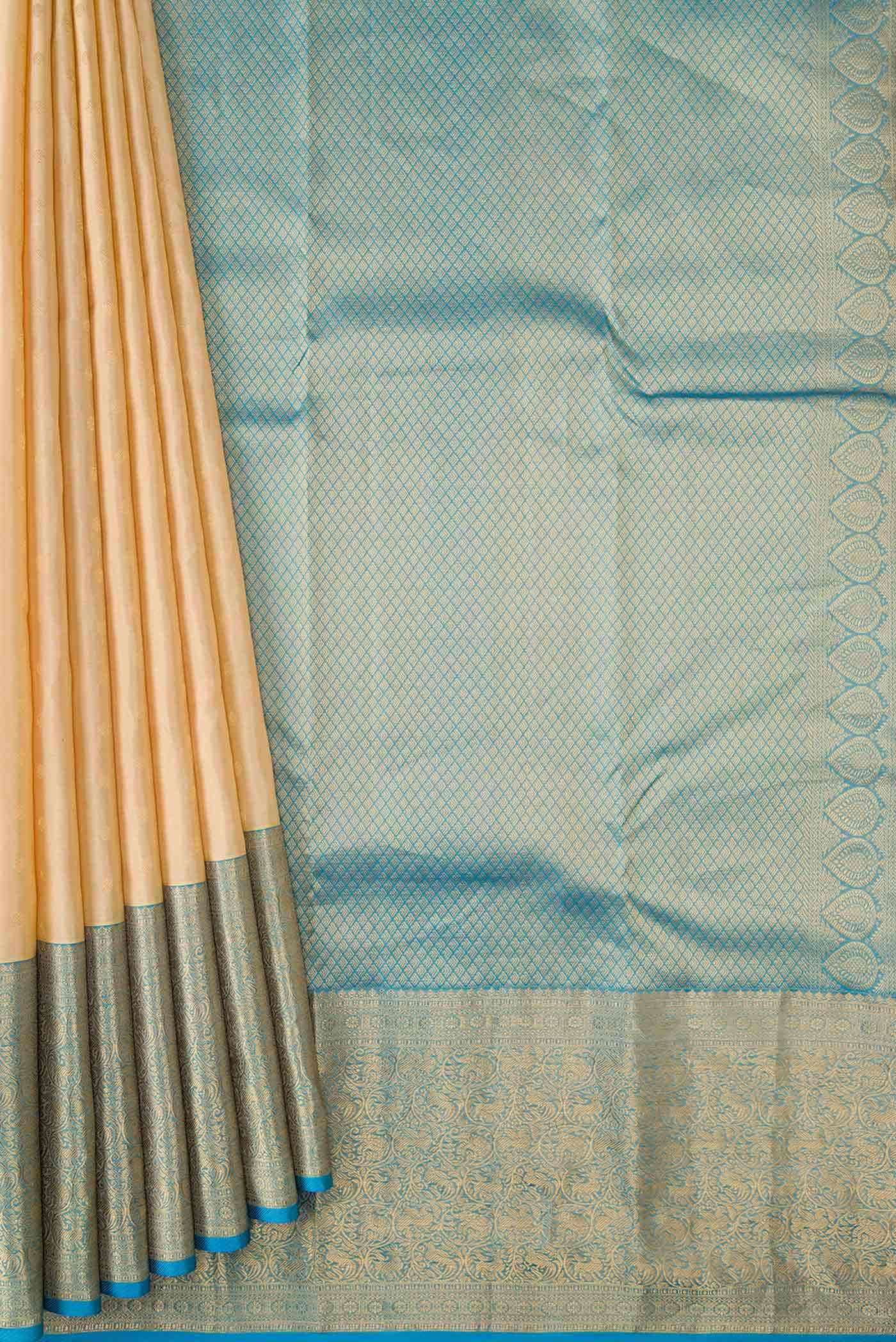 Sandal Dual Tone Kanchipuram Silk Saree
