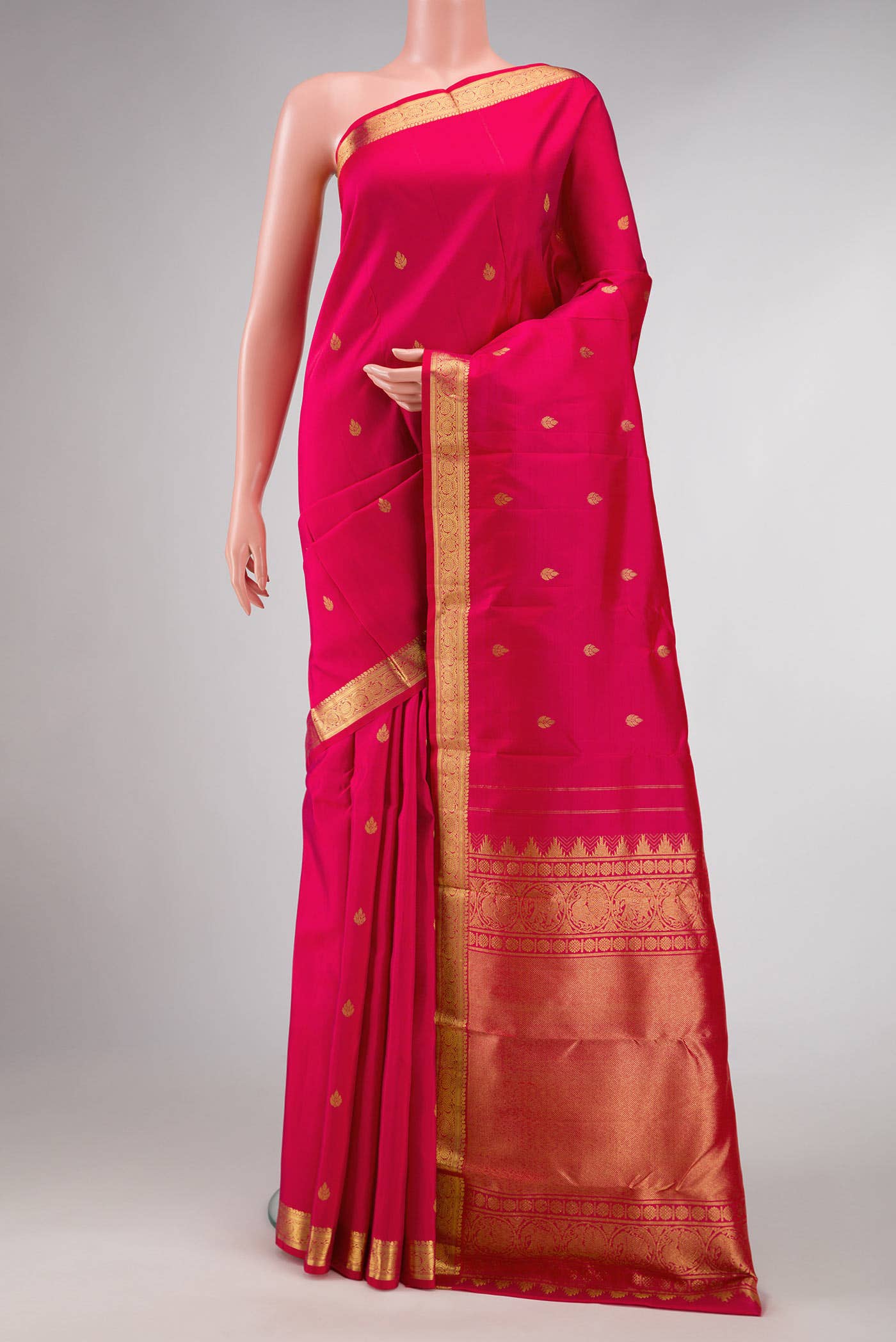 Pink Dual Tone Kanchipuram Silk Saree