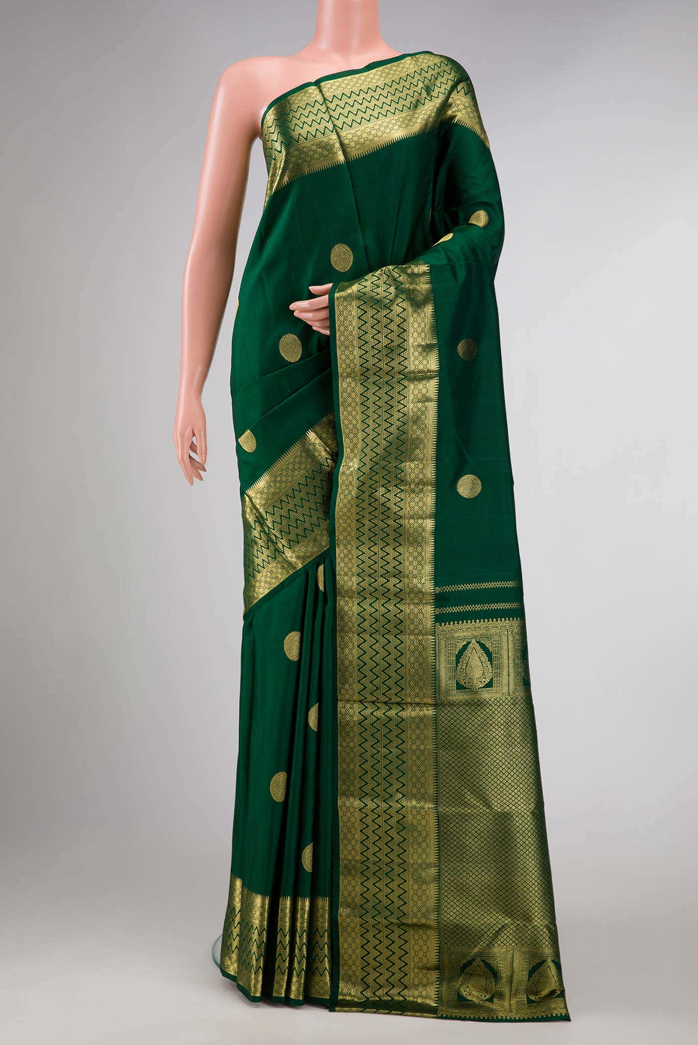 Green Dual Tone Kanchipuram Silk Saree