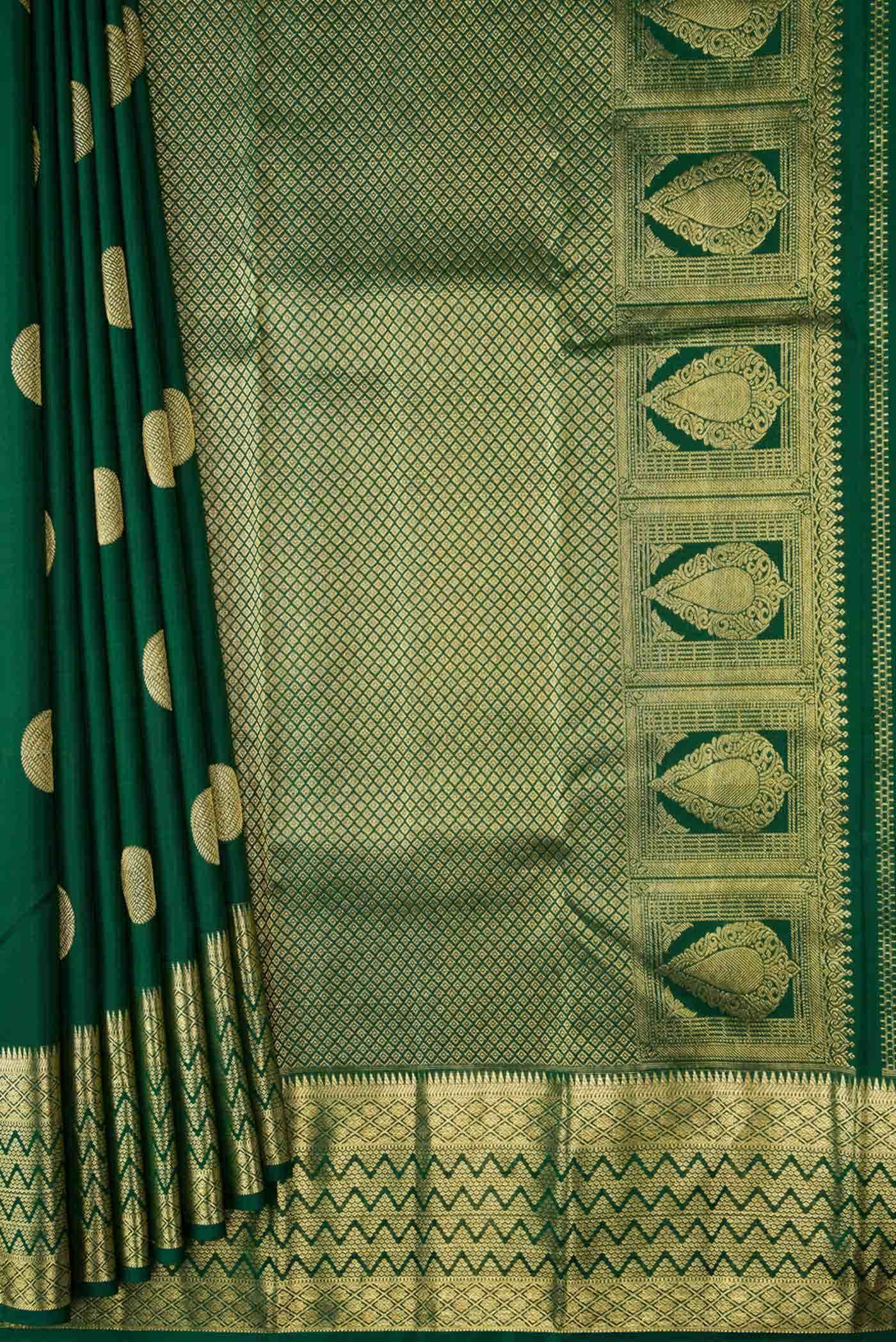 Green Dual Tone Kanchipuram Silk Saree