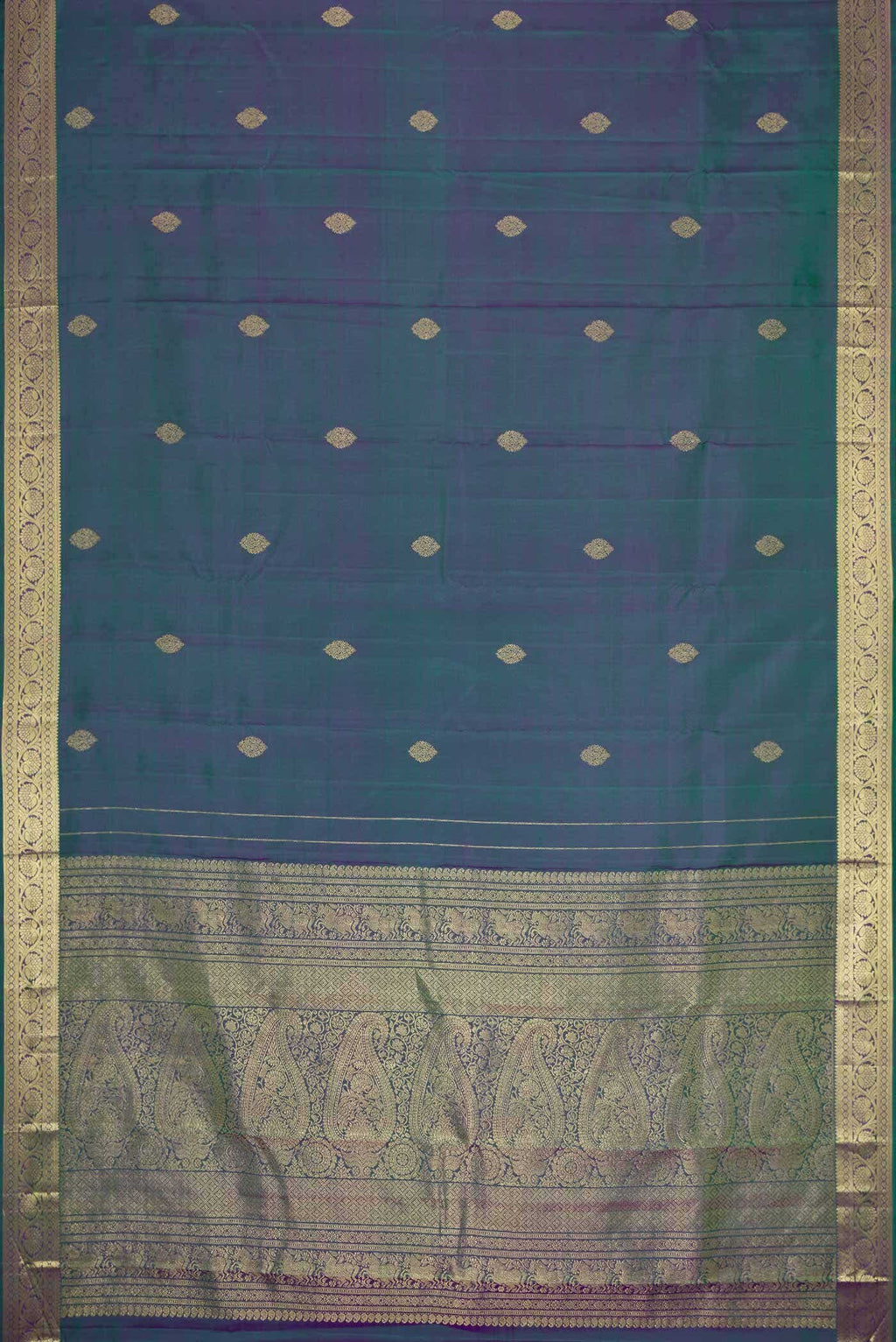 Green Dual Tone Kanchipuram Silk Saree