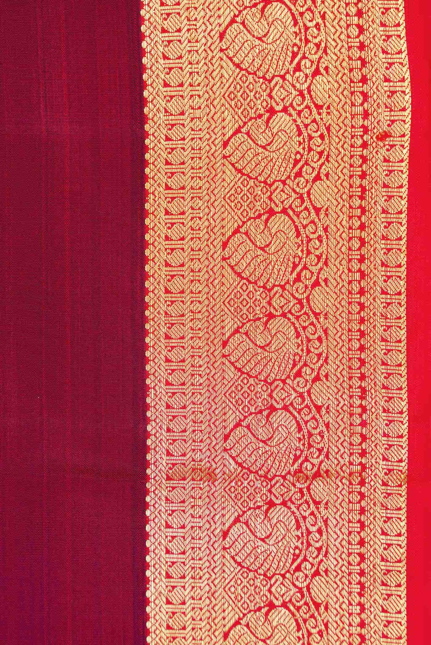 Burgundy Dual Tone Kanchipuram Silk Saree