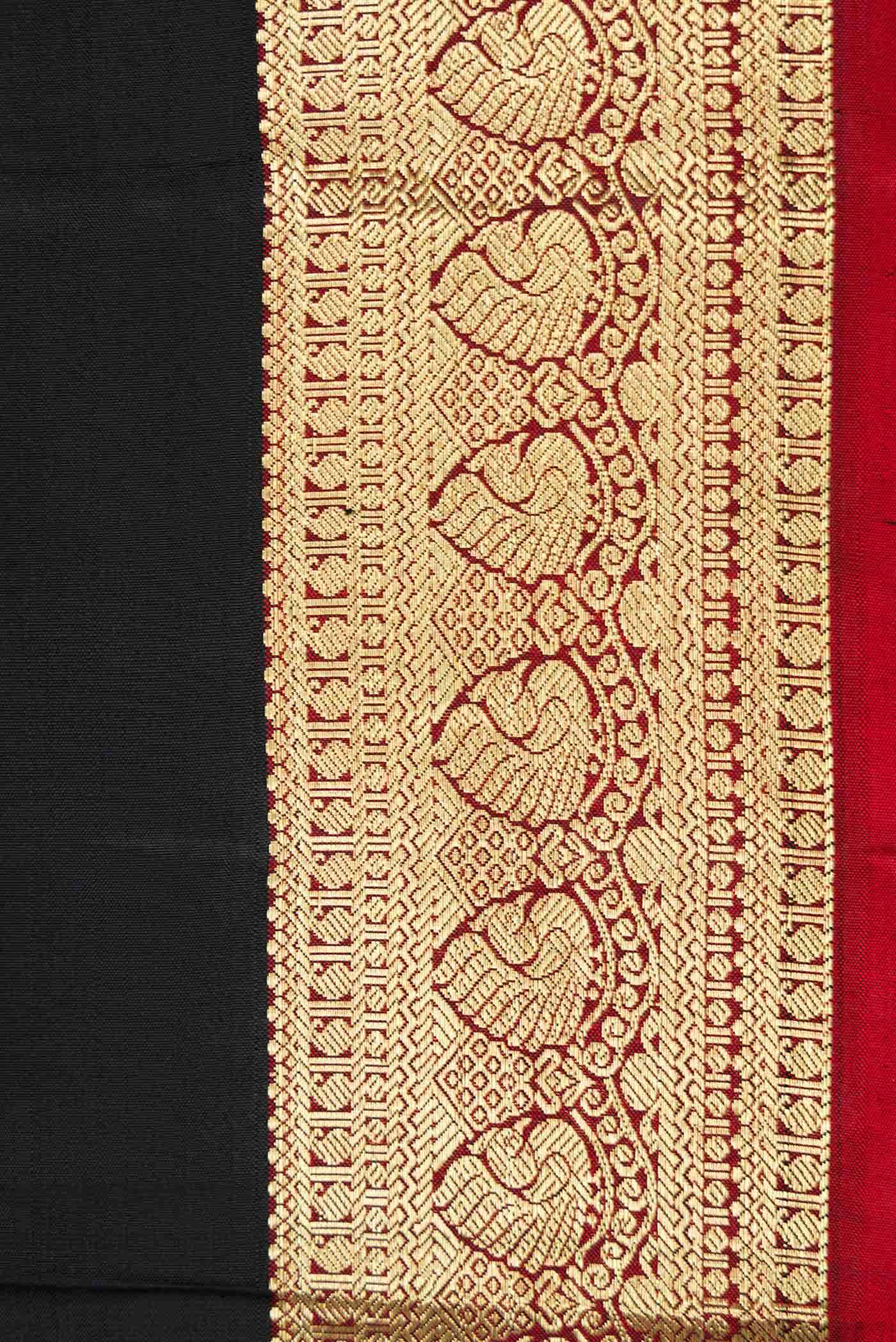 Black Dual Tone Kanchipuram Silk Saree