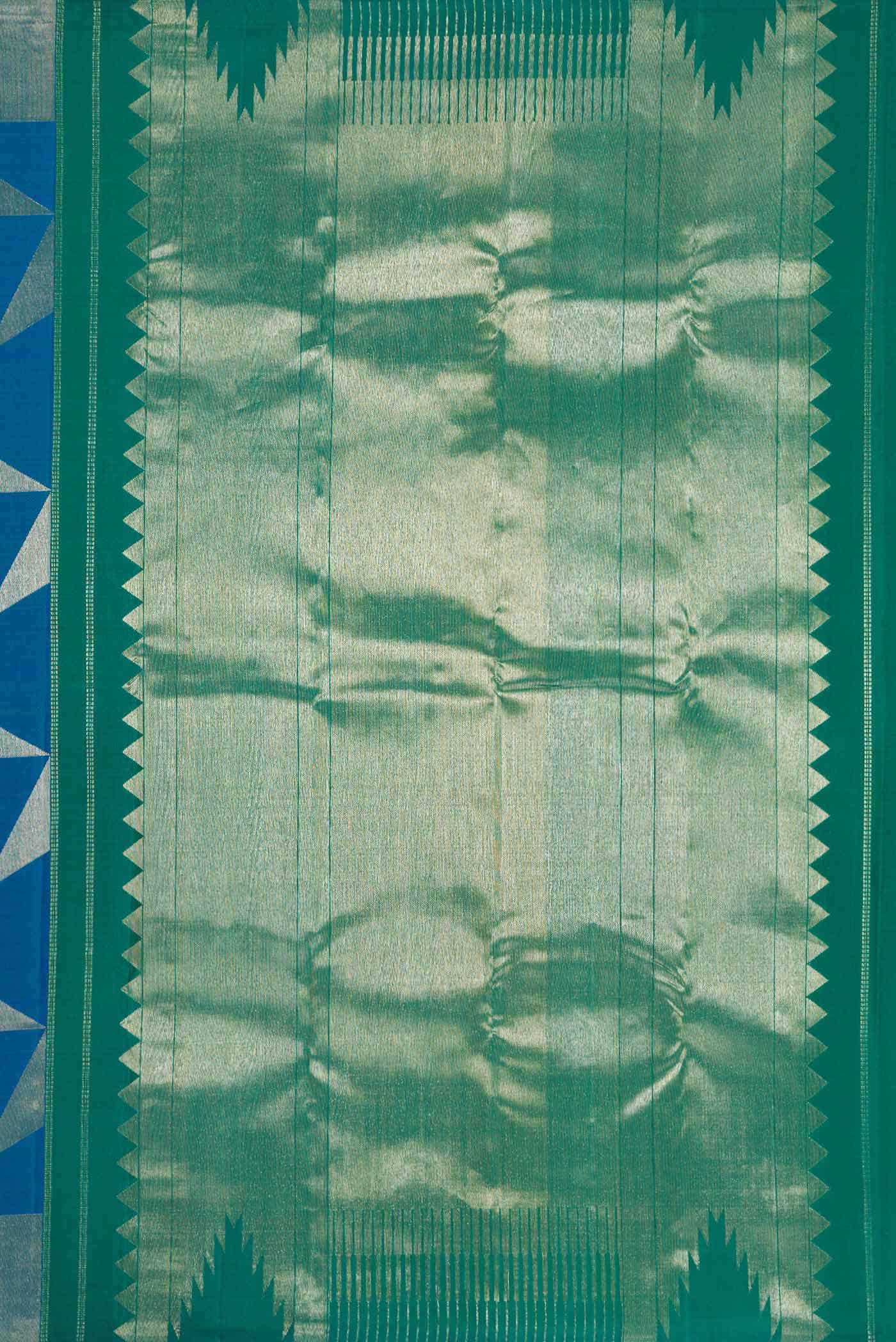 Peacock Blue Dual Tone Kanchipuram Silk Saree