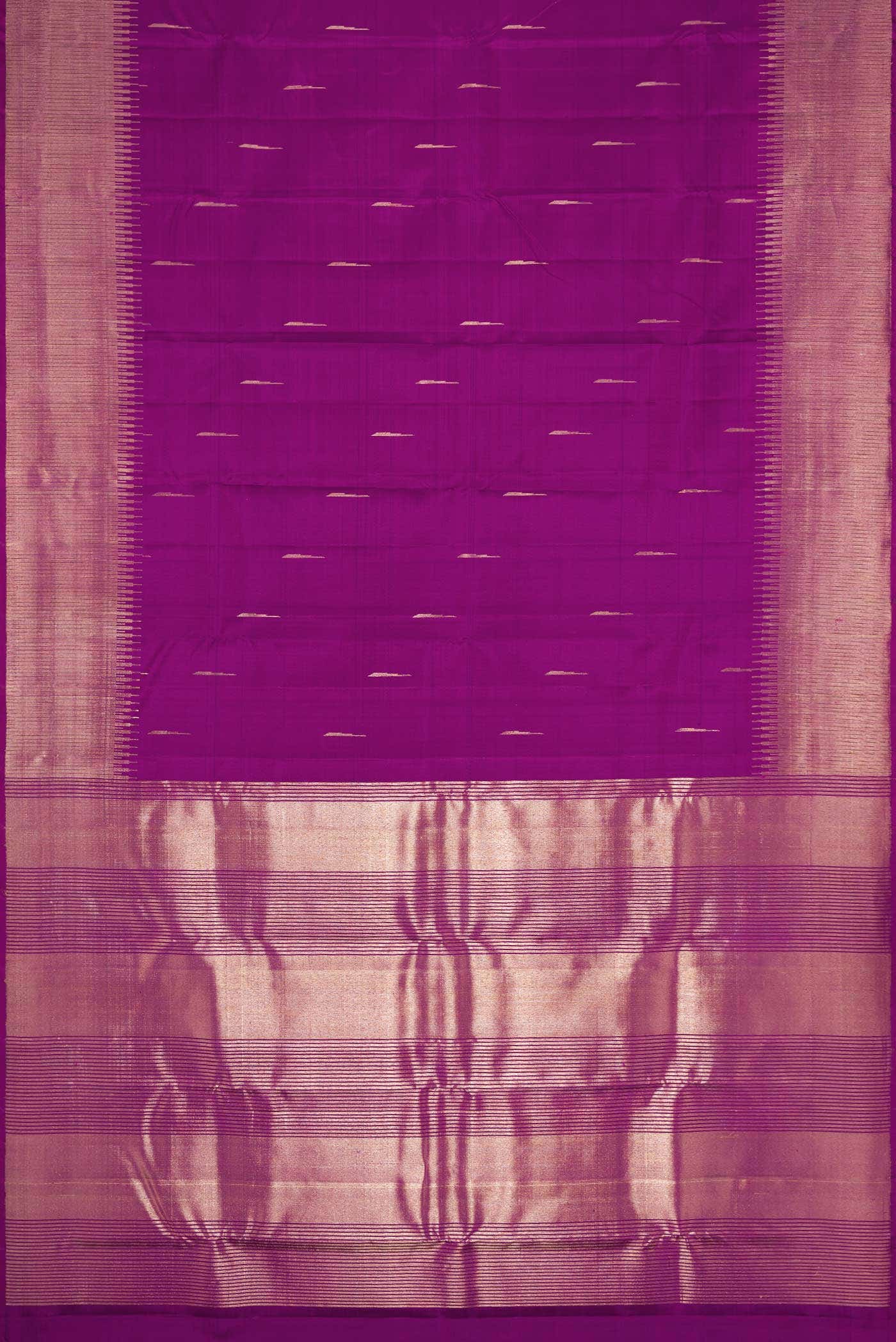 Pure Silk Pure Zari Purple Dual Tone Kanchipuram Saree