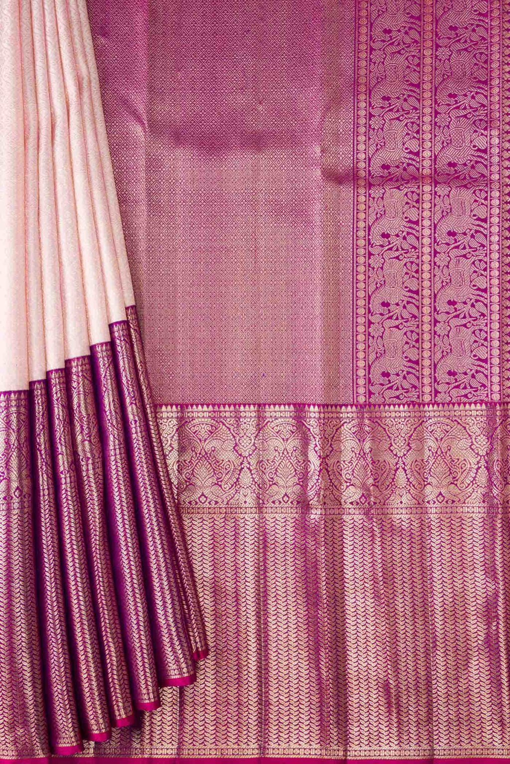 Pink Dual Tone Kanchipuram Silk Saree
