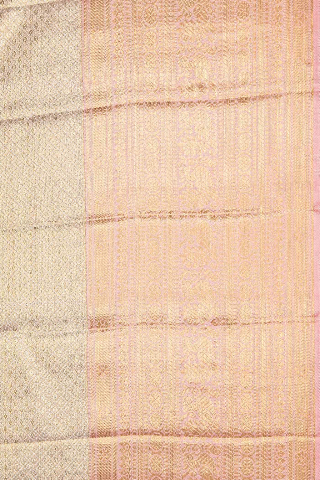 Gold Dual Tone Kanchipuram Tissue Silk Saree