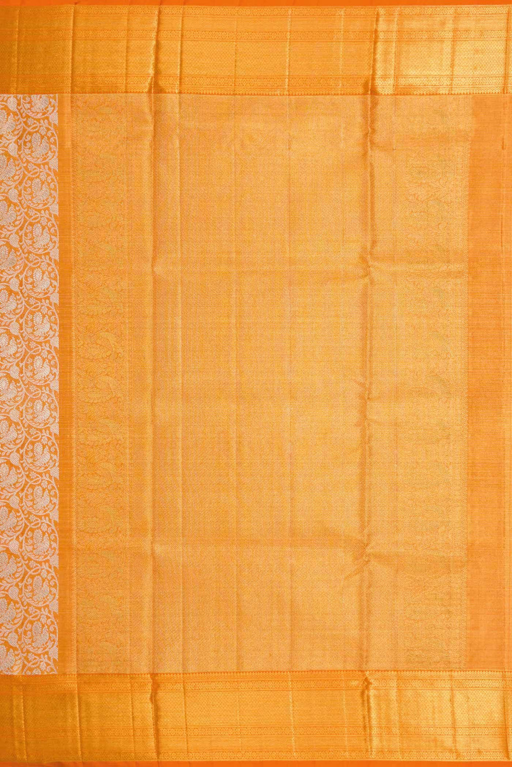 Orange Dual Tone Kanchipuram Tissue Silk Saree