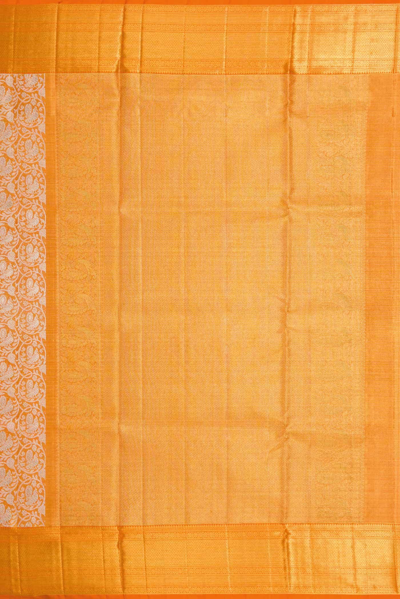 Orange Dual Tone Kanchipuram Tissue Silk Saree