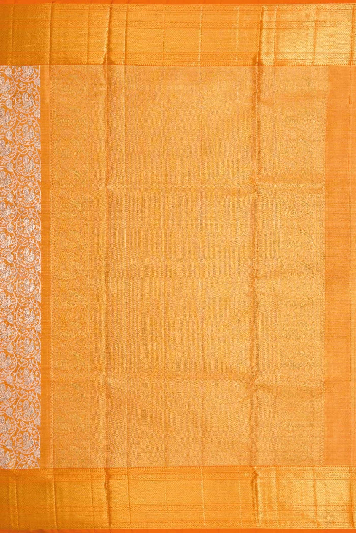 Orange Dual Tone Kanchipuram Tissue Silk Saree