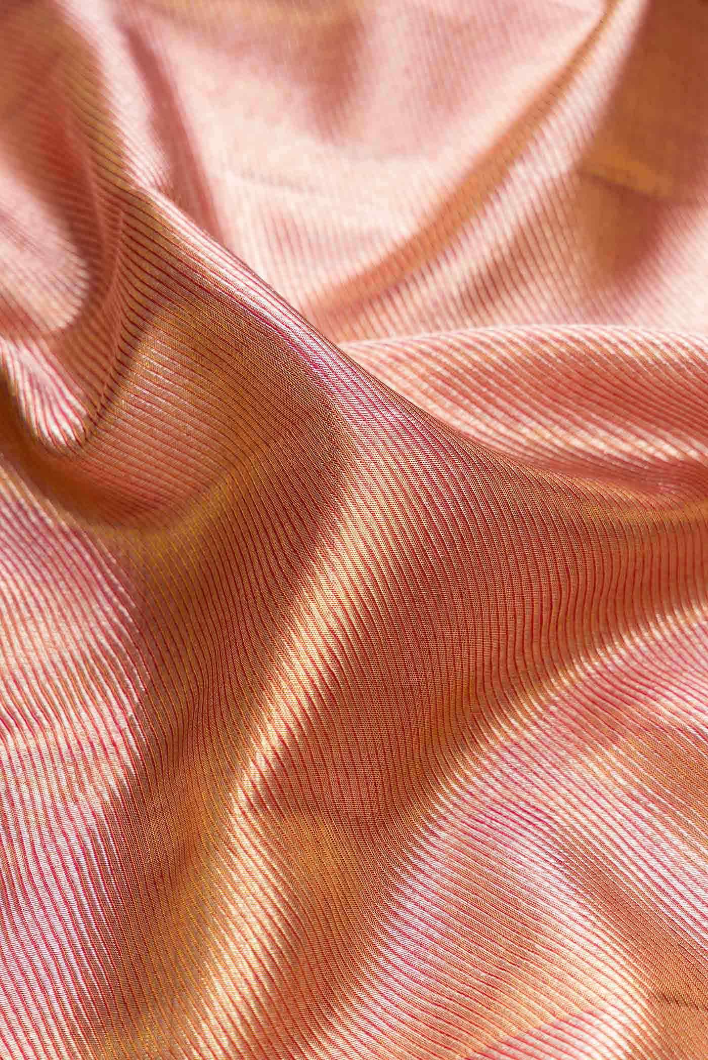 Pink Dual Tone Kanchipuram Tissue Silk Saree