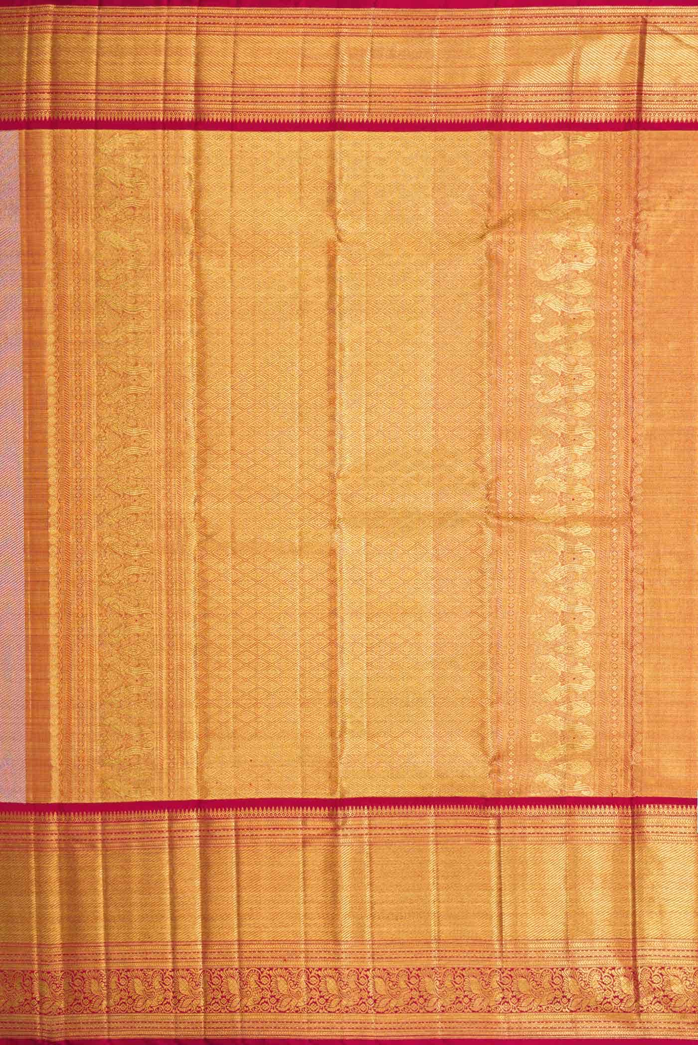 Pink Dual Tone Kanchipuram Tissue Silk Saree
