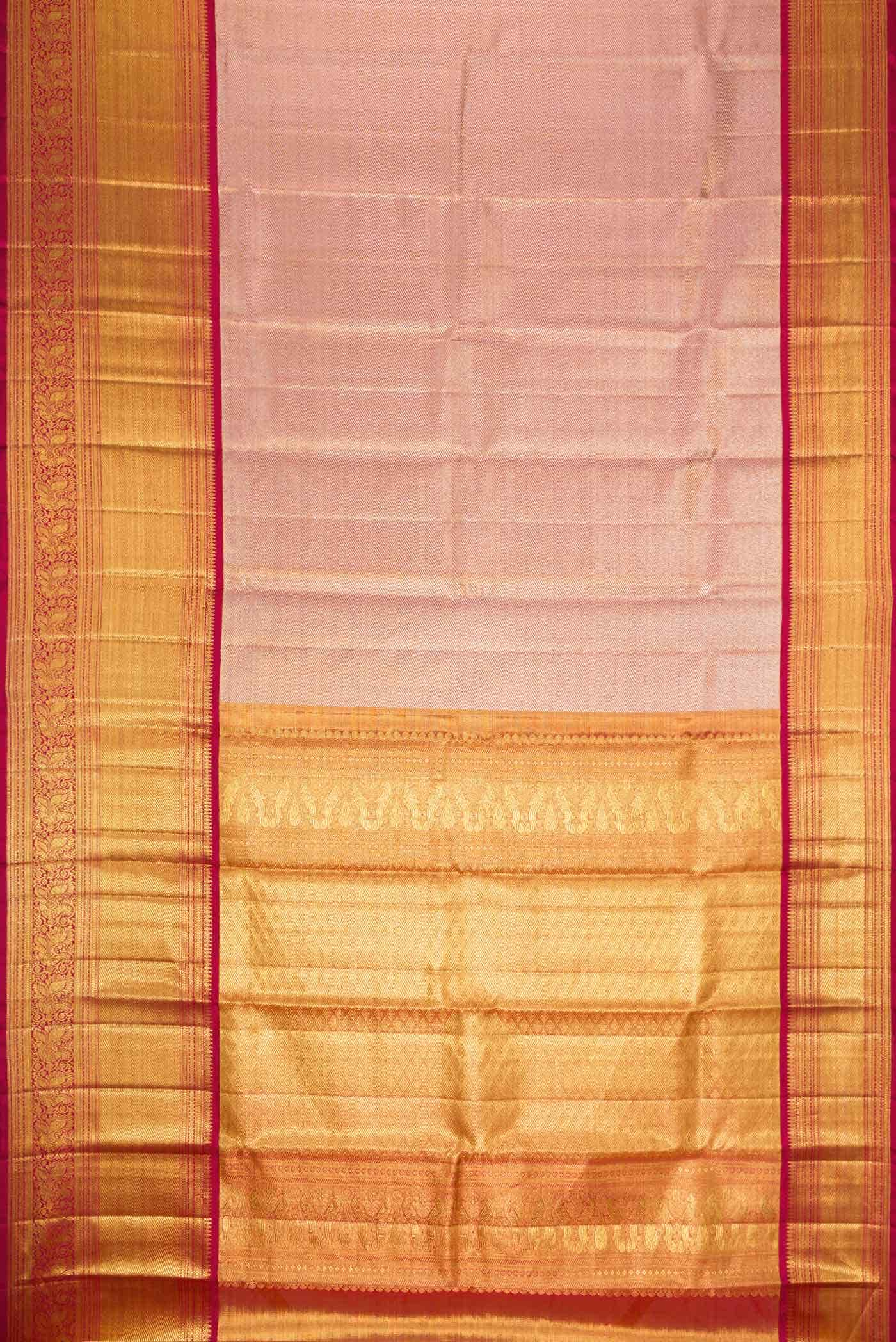 Pink Dual Tone Kanchipuram Tissue Silk Saree