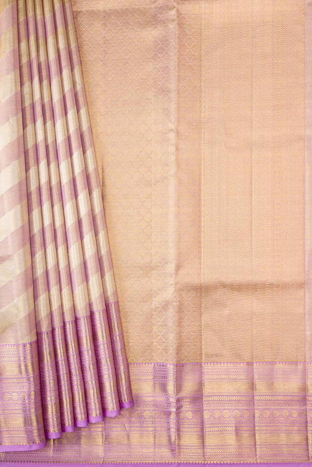 Lavender Dual Tone Kanchipuram Tissue Silk Saree