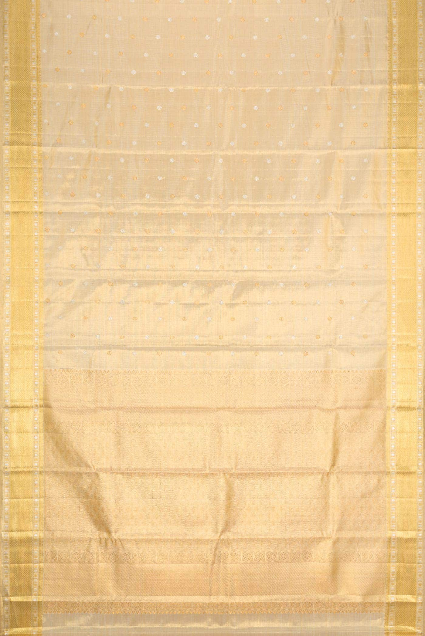 Gold Dual Tone Kanjivaram Tissue Silk Saree