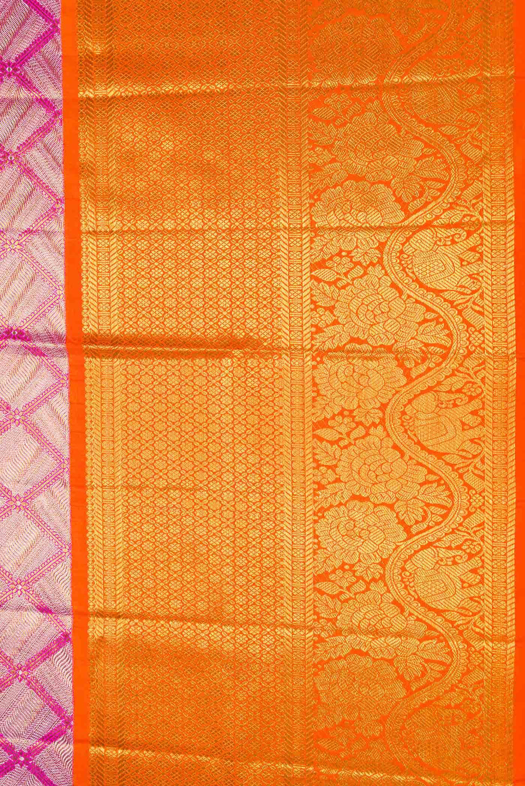 Pink Dual Tone Kanchipuram Tissue Silk Saree