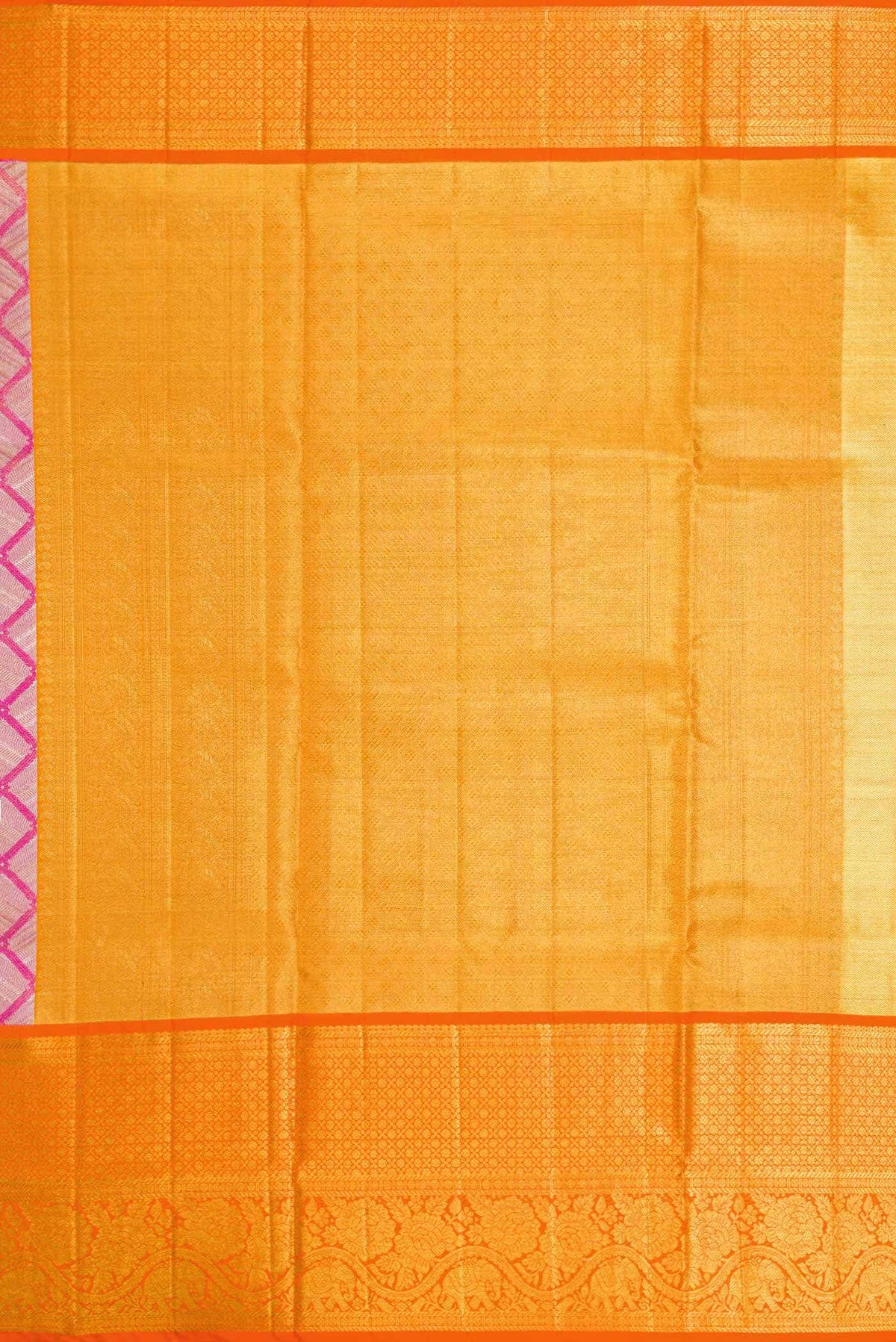 Pink Dual Tone Kanjivaram Tissue Silk Saree