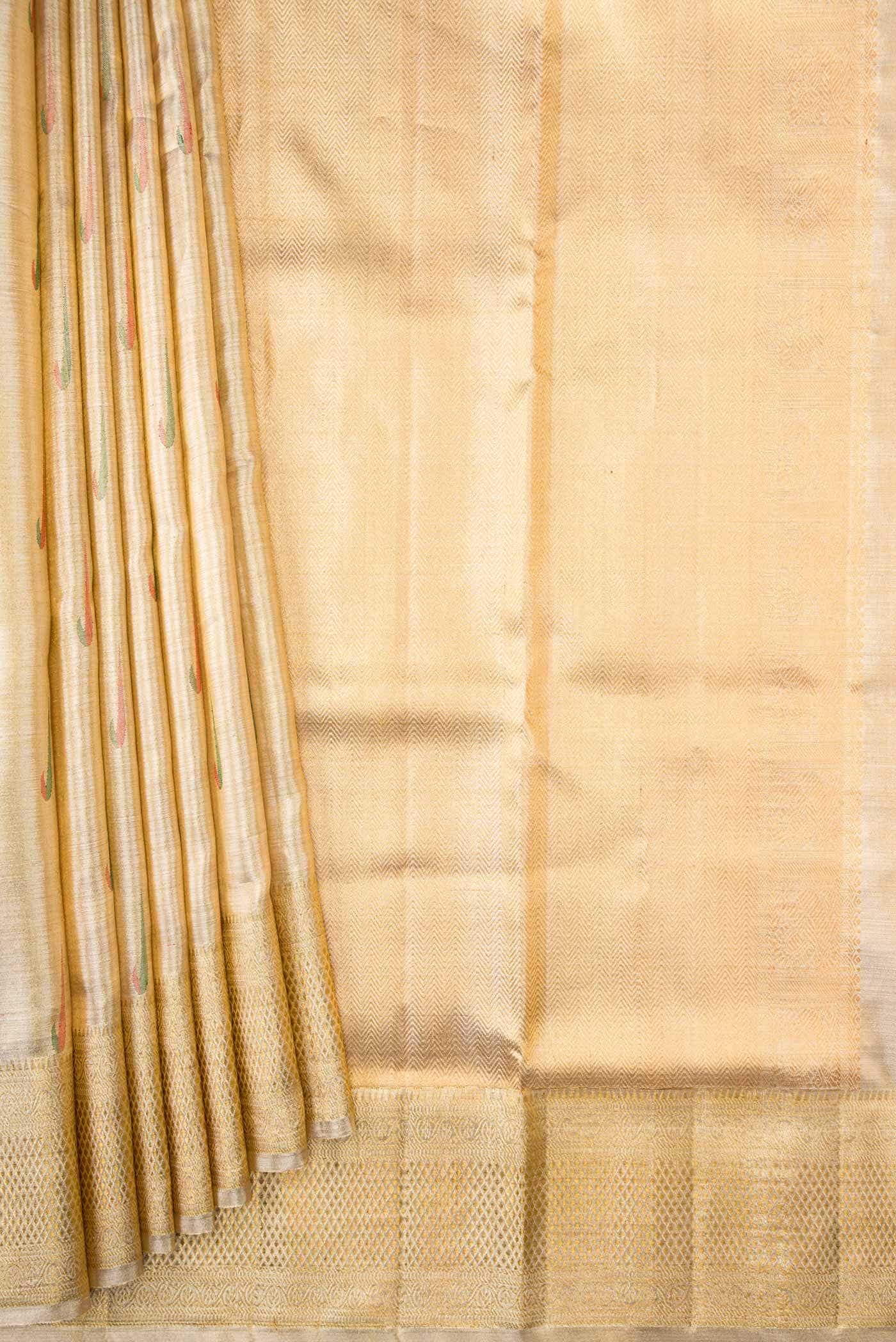 Gold Dual Tone Kanchipuram Tissue Silk Saree
