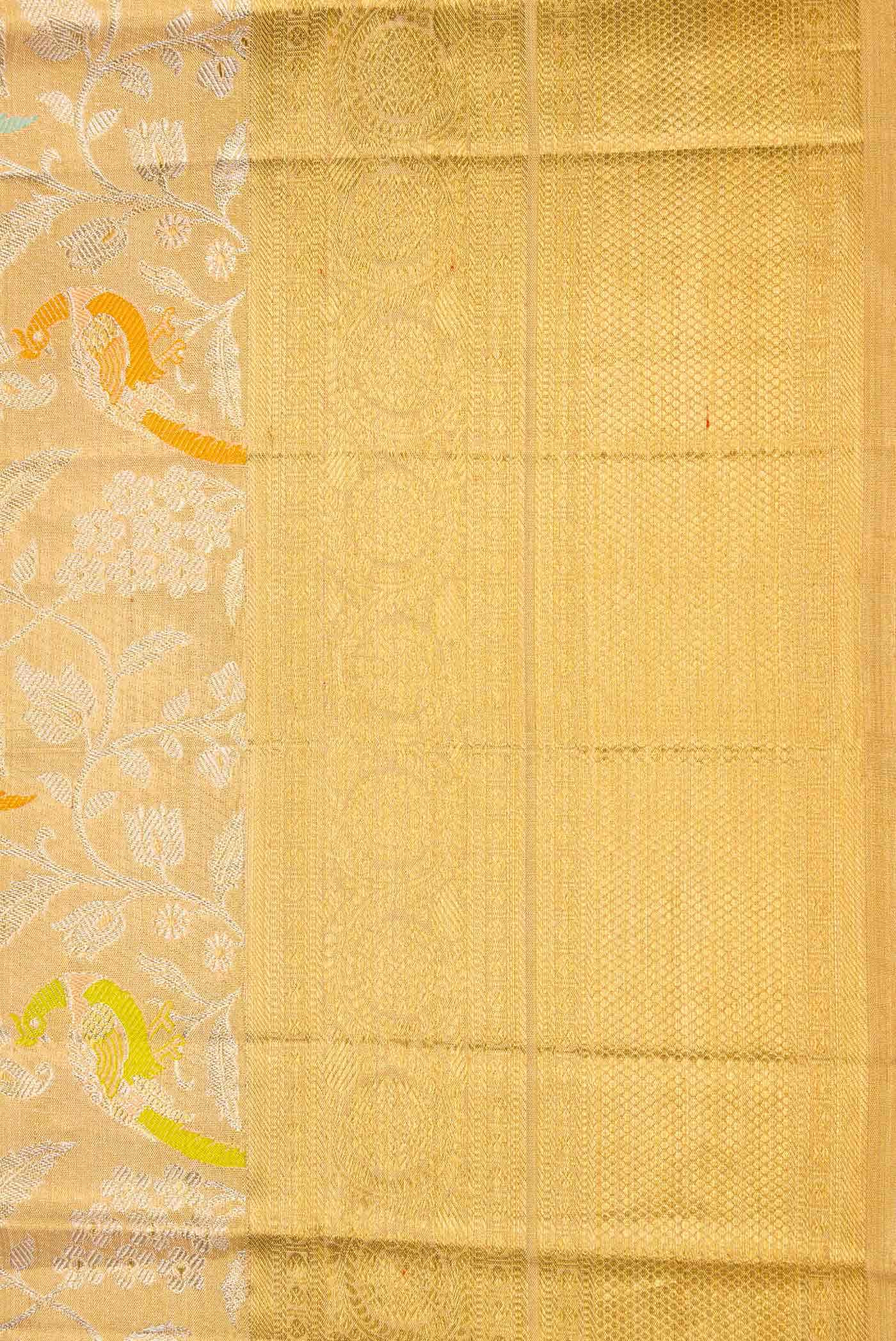 Gold Dual Tone Kanjivaram Tissue Silk Saree