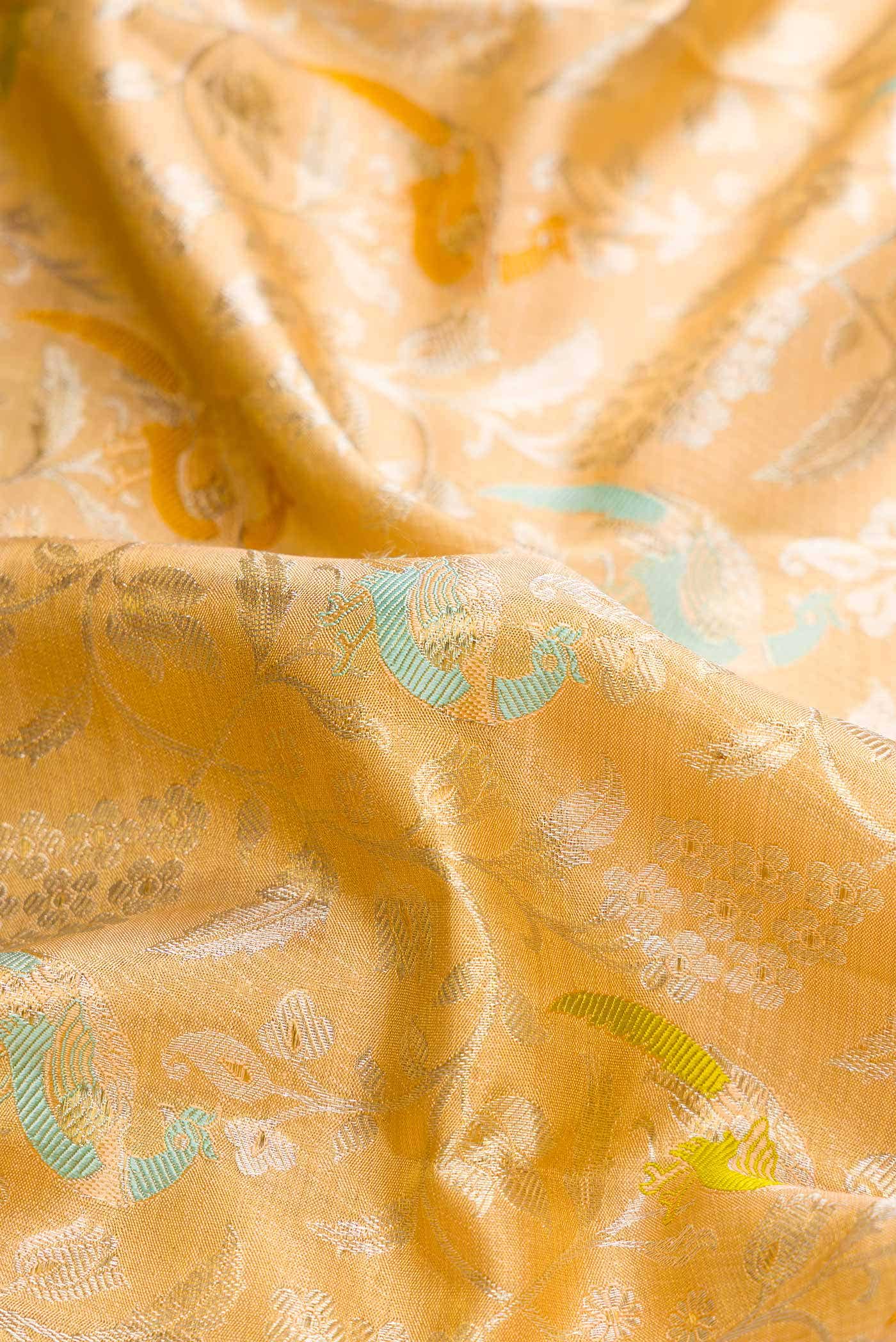 Gold Dual Tone Kanjivaram Tissue Silk Saree