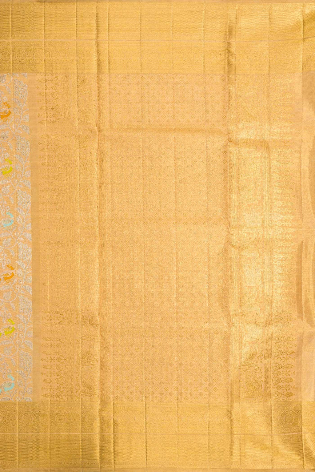 Gold Dual Tone Kanchipuram Tissue Silk Saree