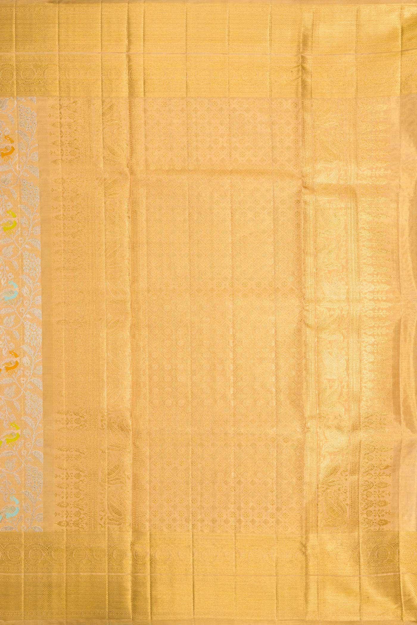 Gold Dual Tone Kanjivaram Tissue Silk Saree