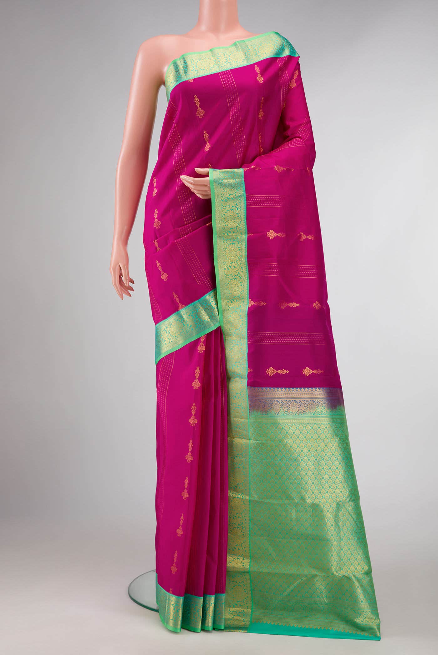 Pink Dual Tone Kanchipuram Silk Saree