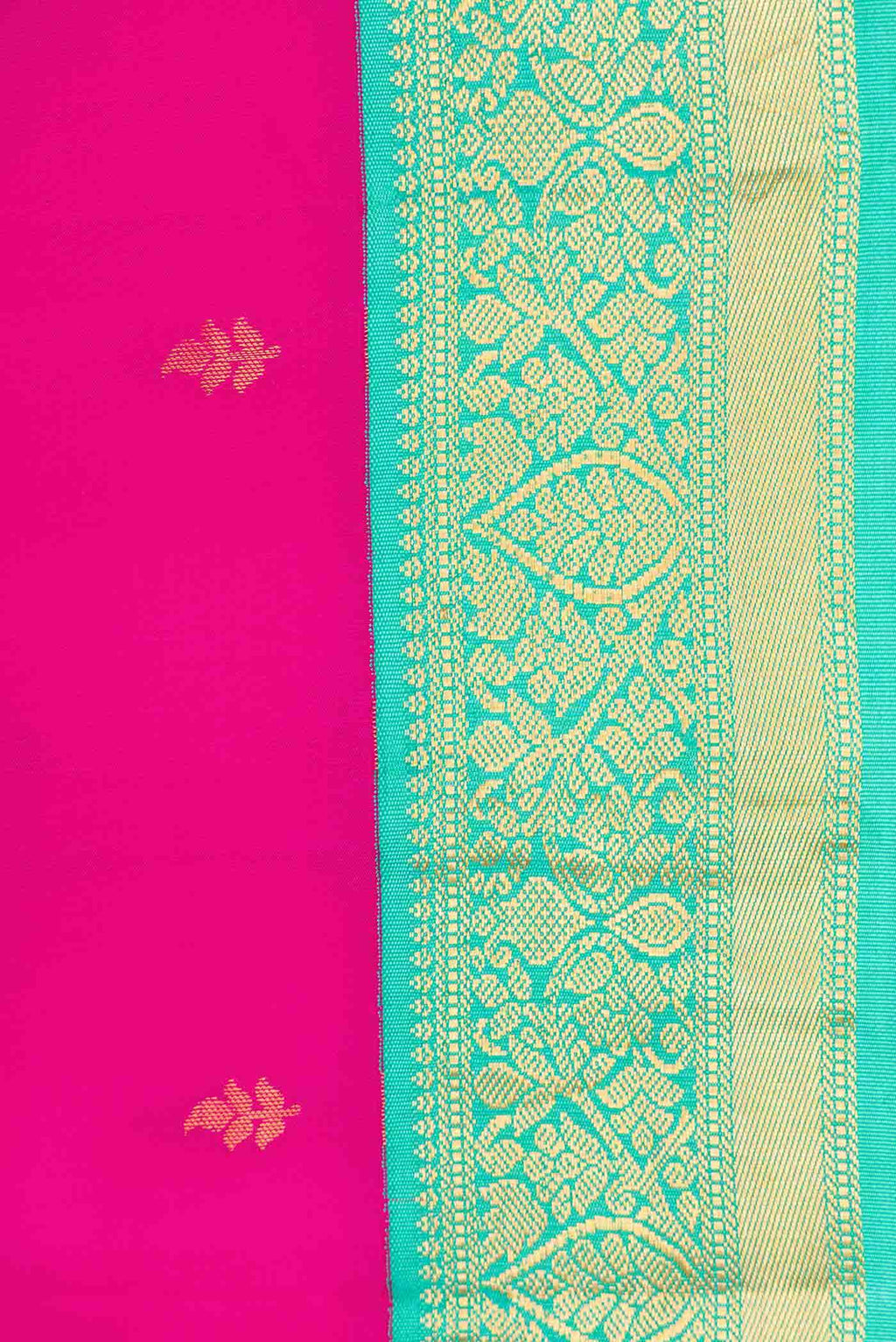 Dark Pink Dual Tone Kanchipuram Silk Saree