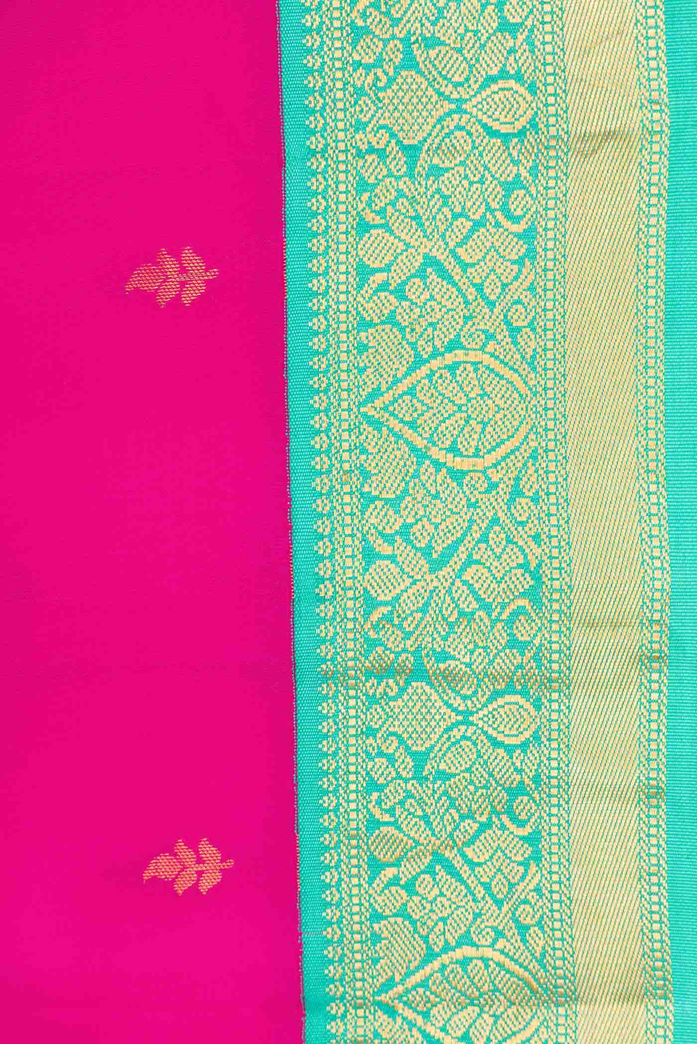 Dark Pink Dual Tone Kanchipuram Silk Saree