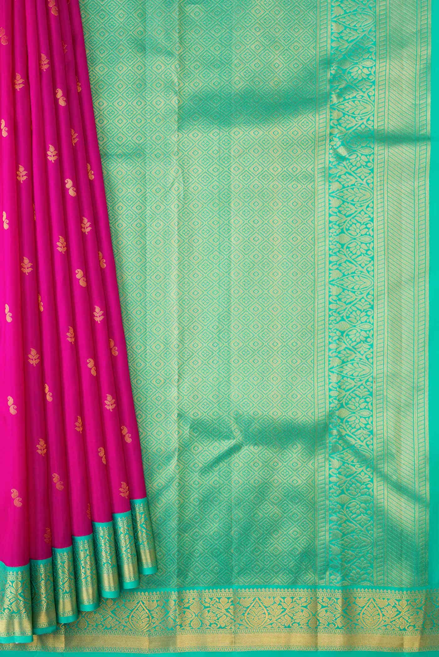 Dark Pink Dual Tone Kanchipuram Silk Saree