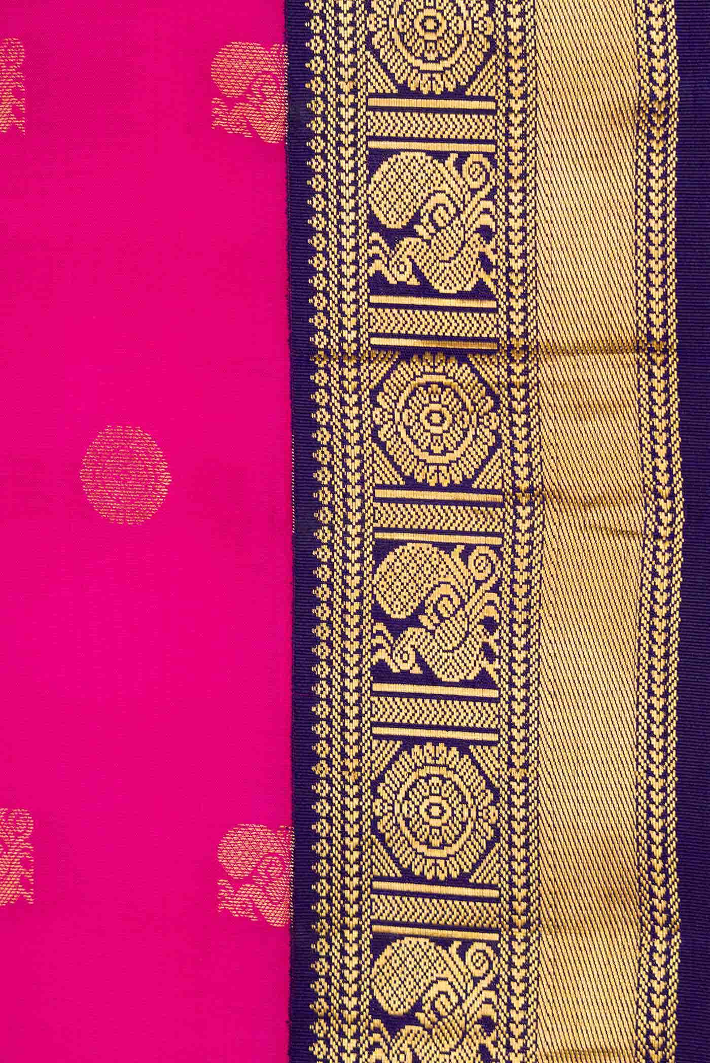 Pink Dual Tone Kanchipuram Silk Saree