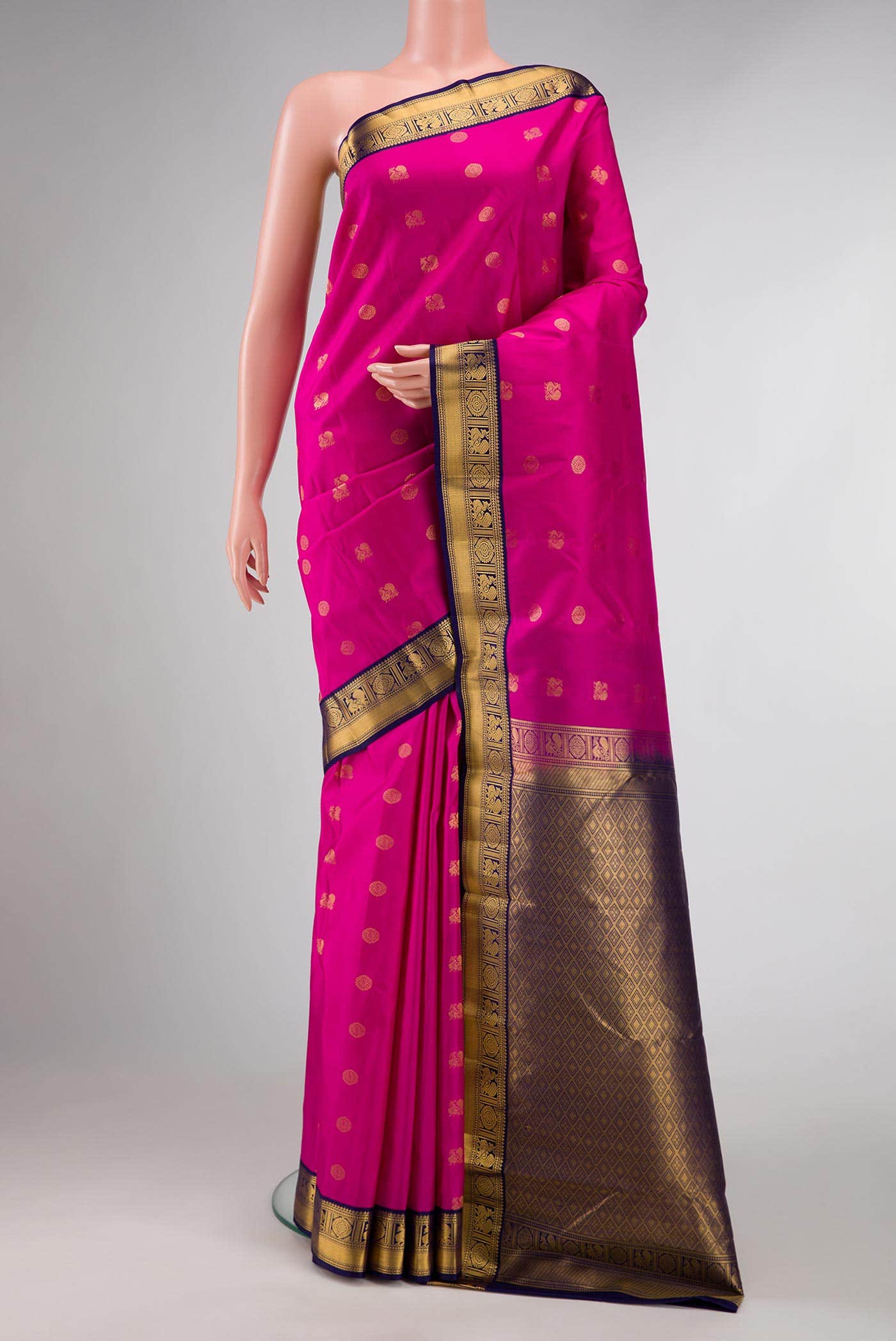Pink Dual Tone Kanchipuram Silk Saree