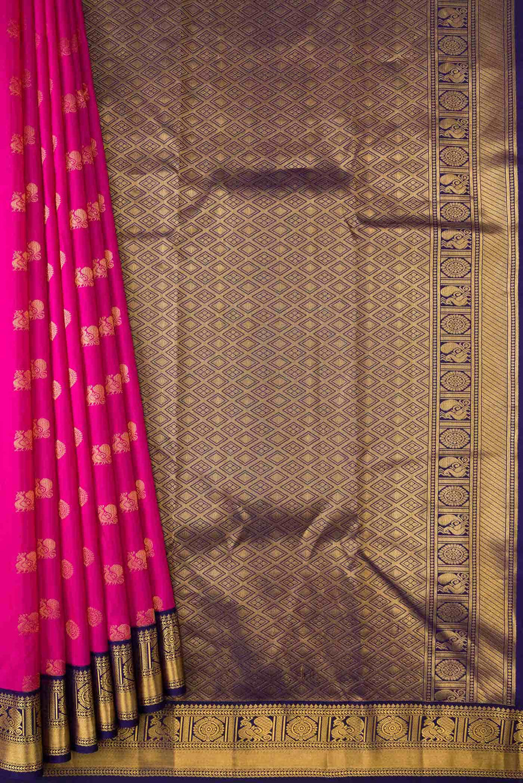Pink Dual Tone Kanchipuram Silk Saree