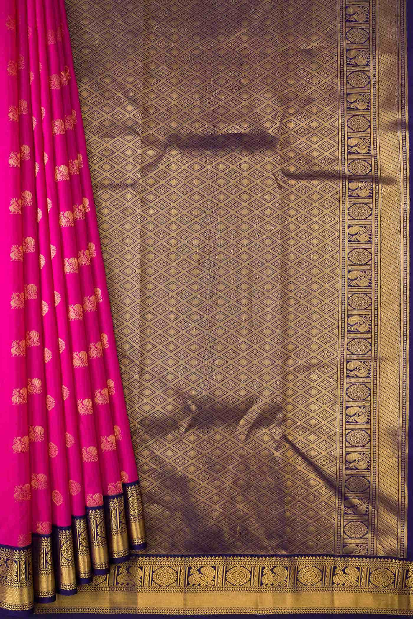 Pink Dual Tone Kanchipuram Silk Saree