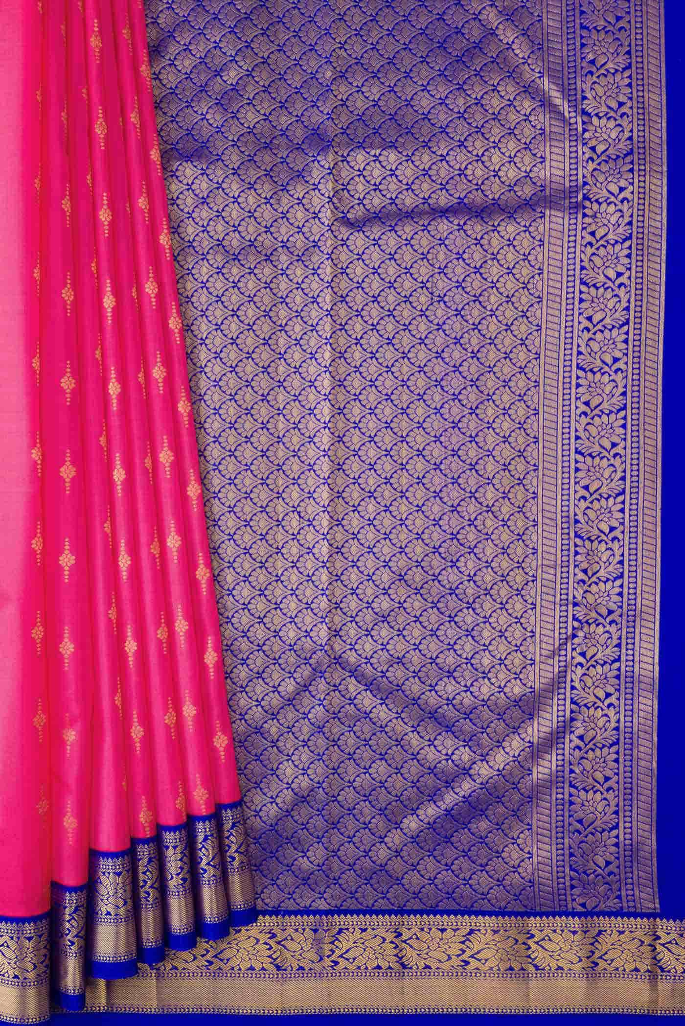 Pink Dual Tone Kanchipuram Silk Saree